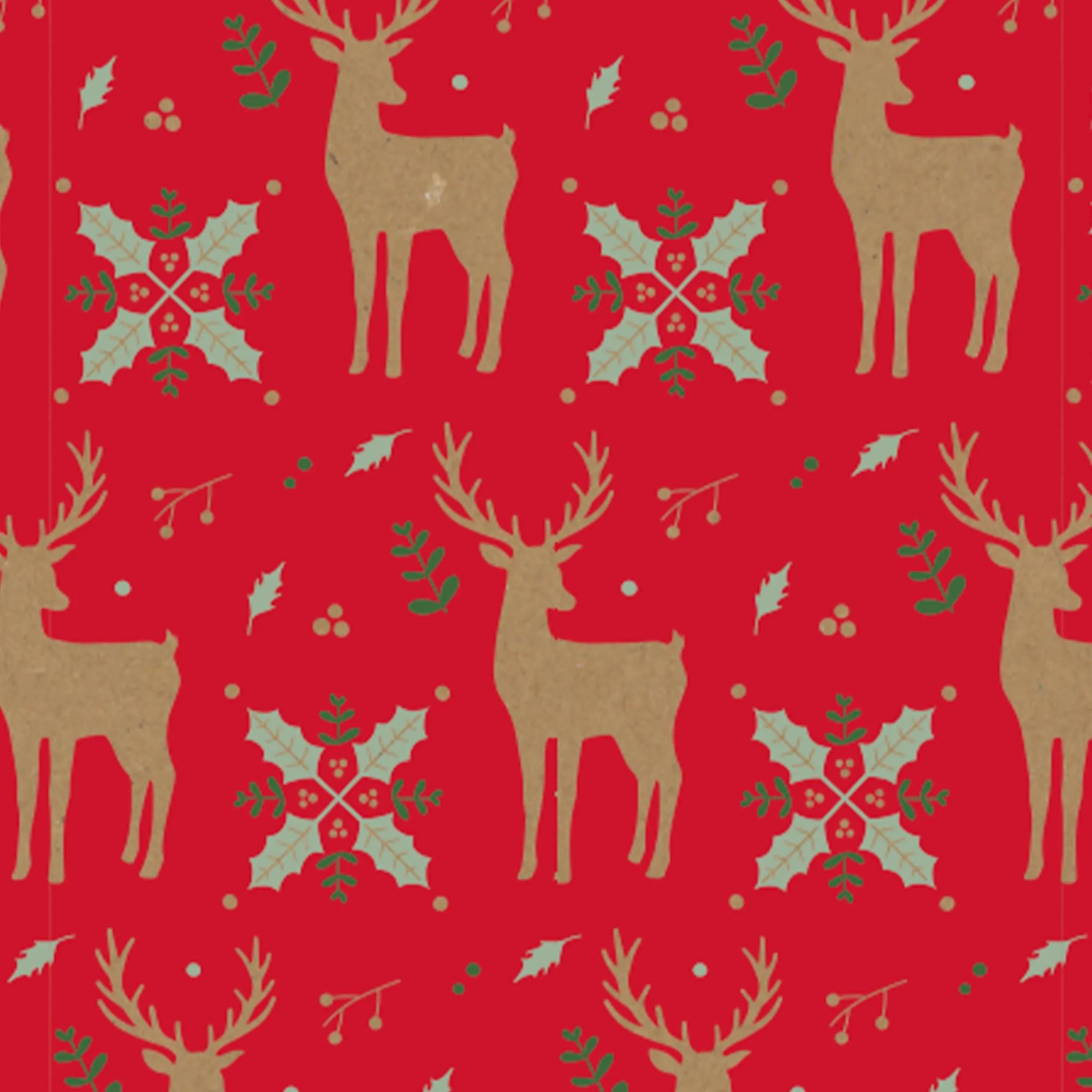 Clairefontaine Wrapping Paper Counter Roll Tiny 50 m x 35 cm Reindeer Kraft