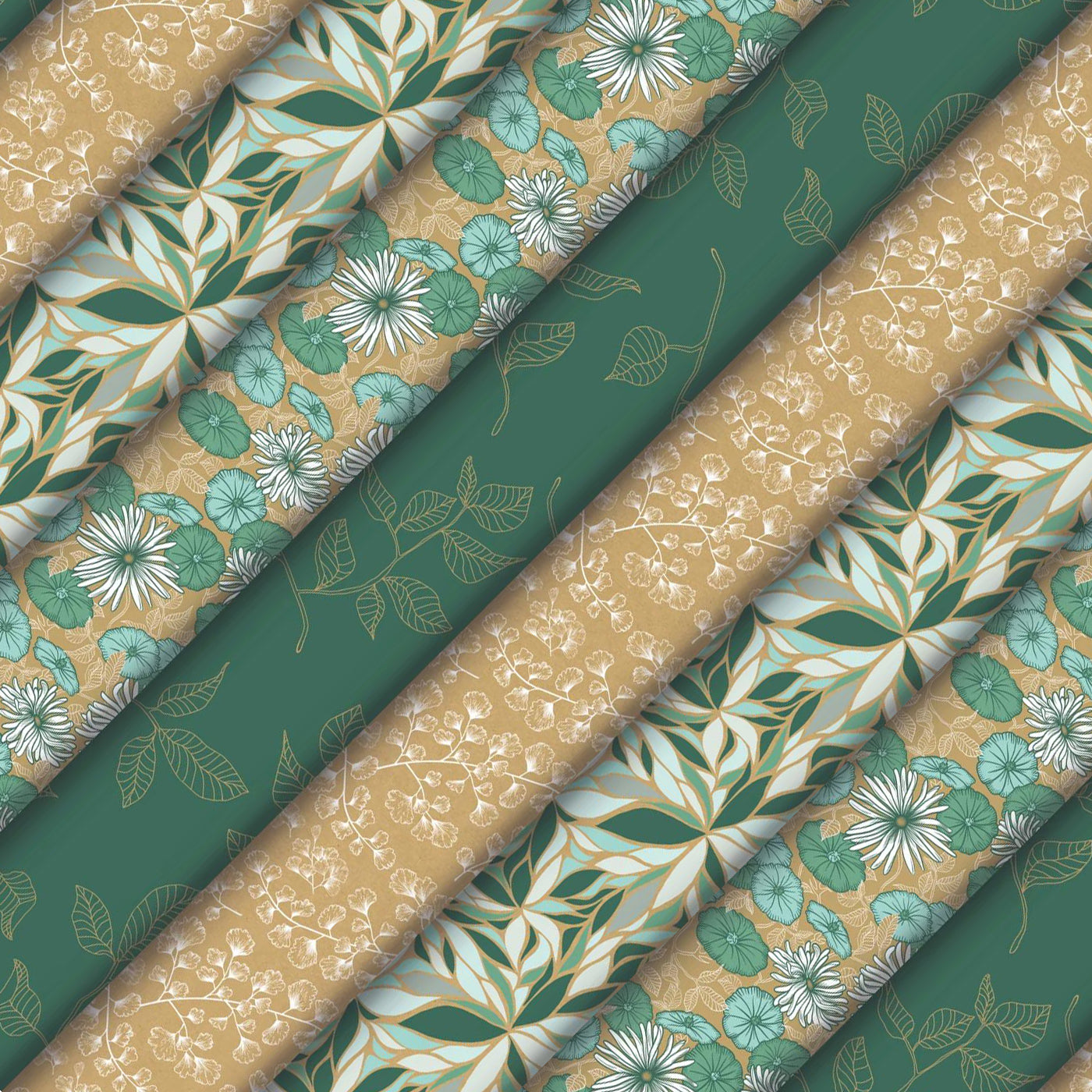 Clairefontaine Wrapping Paper Roll (2 Metres) My Garden