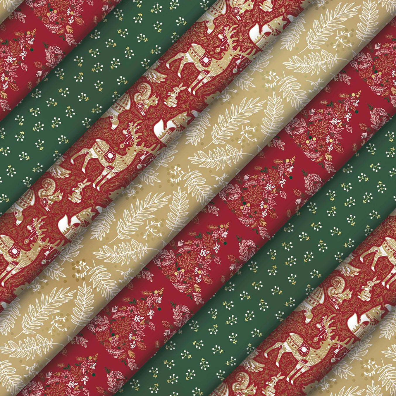 Clairefontaine Wrapping Paper Roll (2 metres) Red Forest