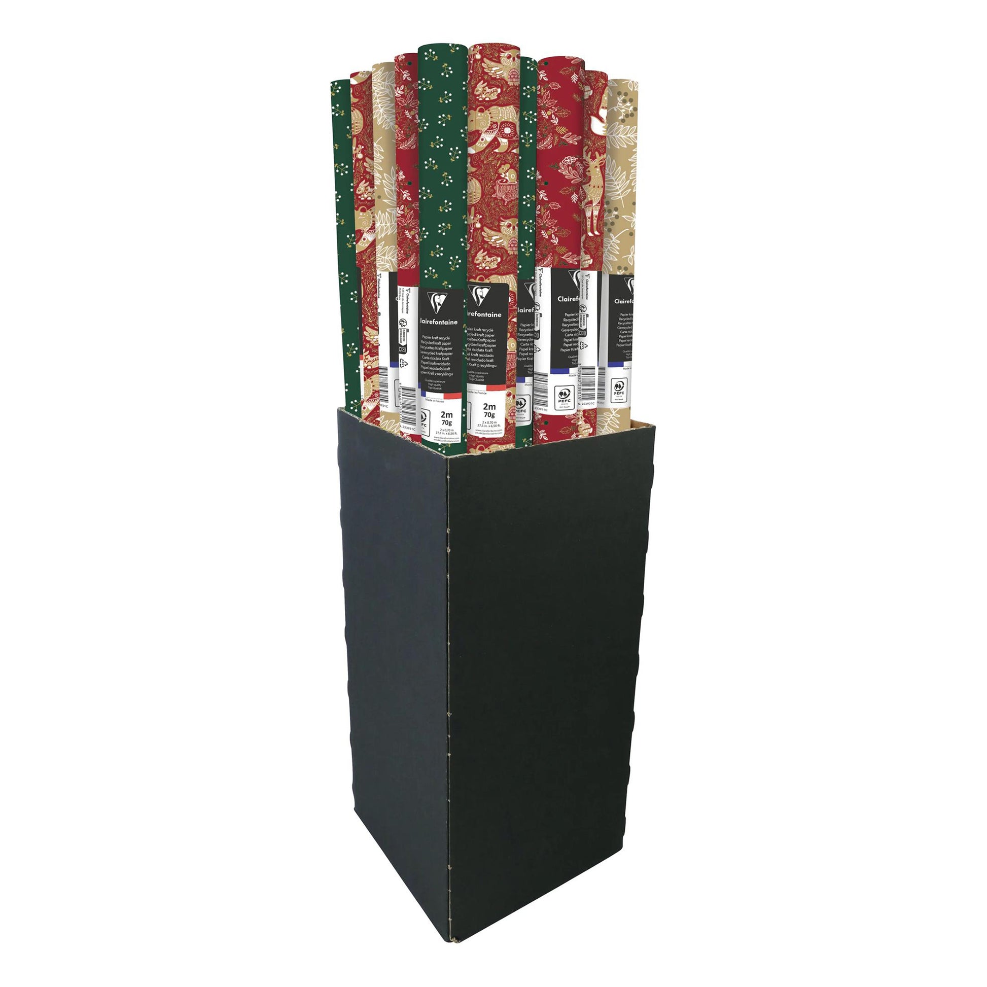 Clairefontaine Wrapping Paper Roll (2 metres) Red Forest
