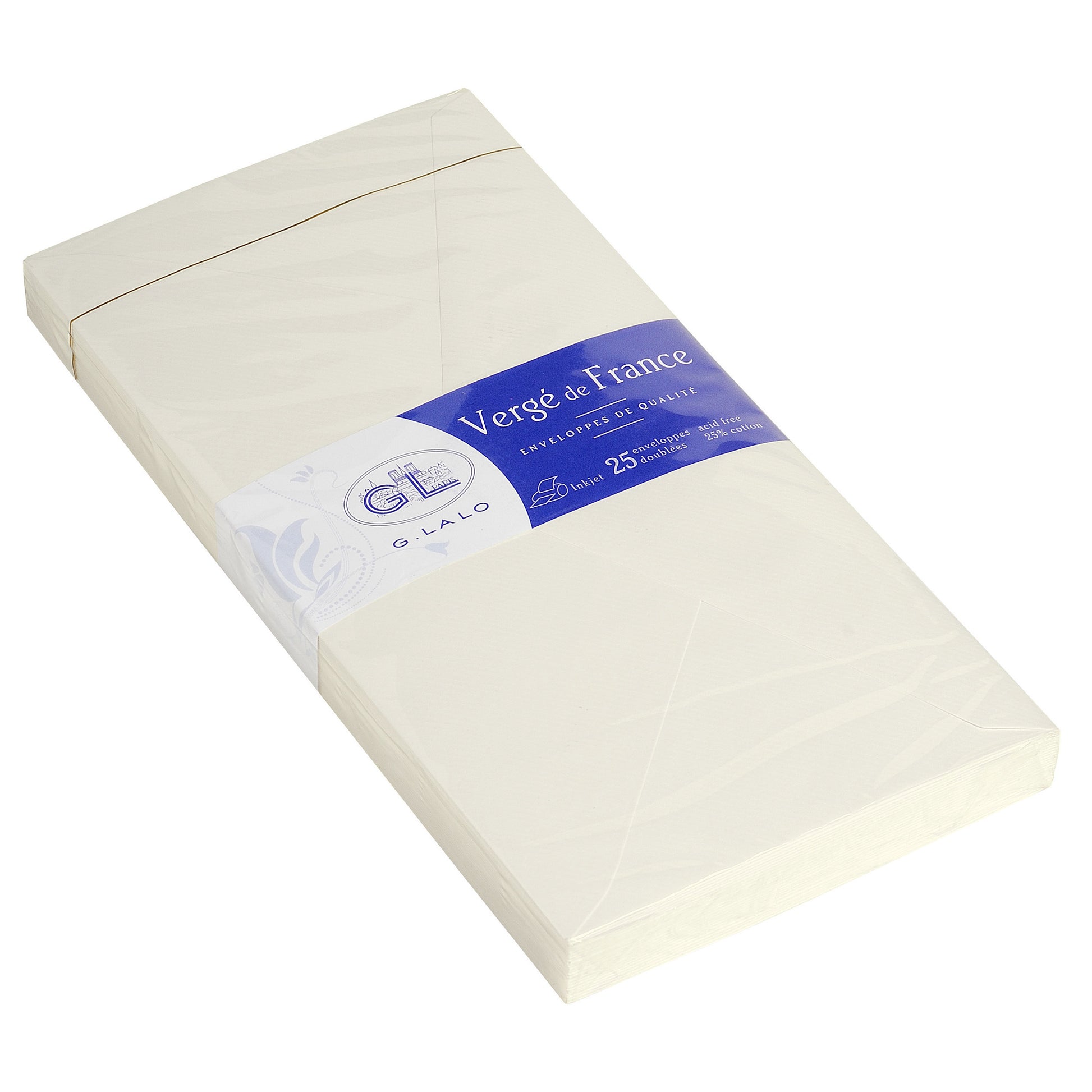 G. Lalo Verge de France DL Envelopes Pack of 25 Soft White