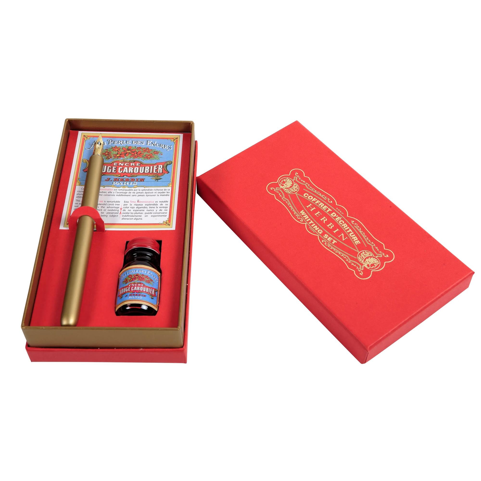 Jacques Herbin Vintage Writing Set Rouge Caroubier