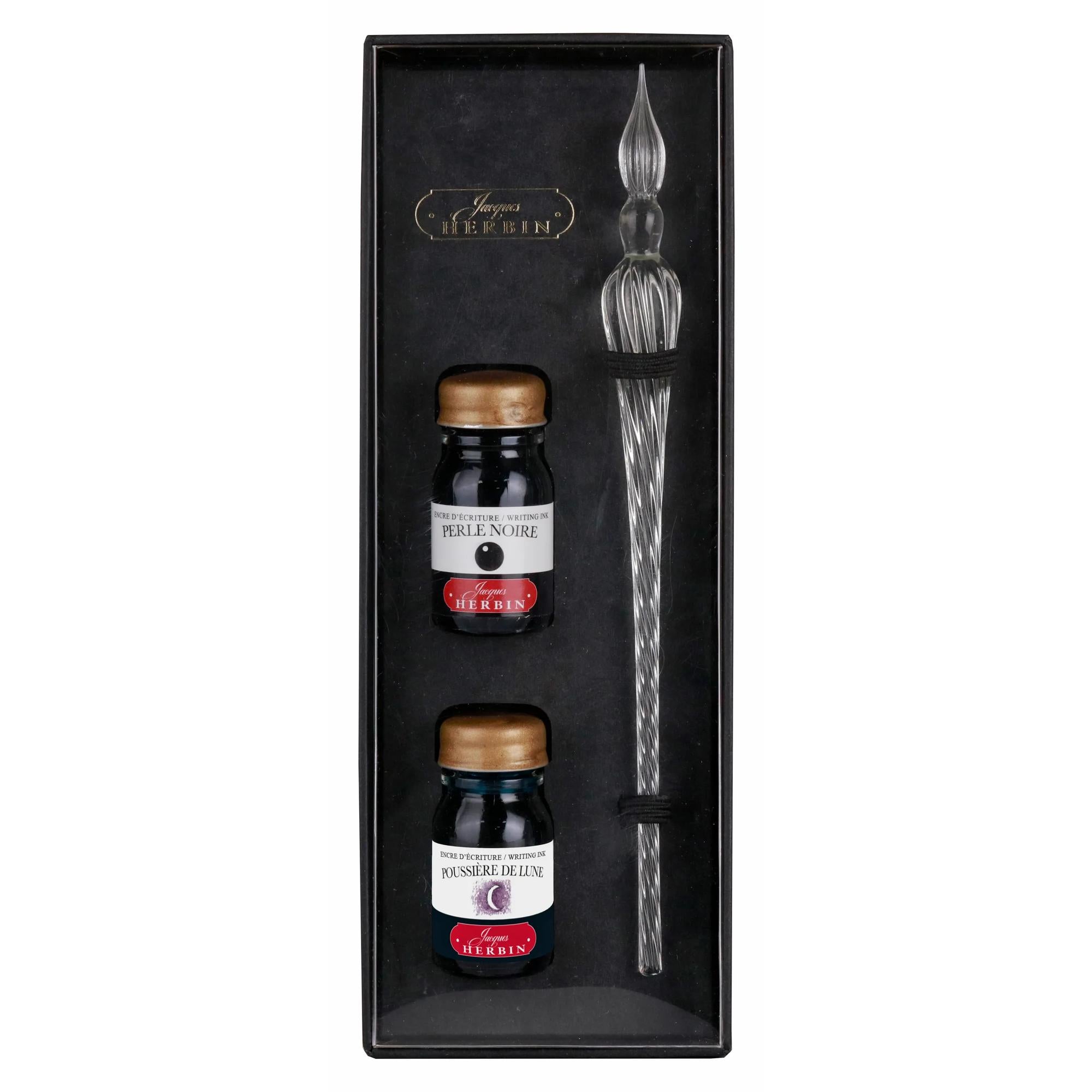 Jacques Herbin Glass Pen Gift Set Transparent