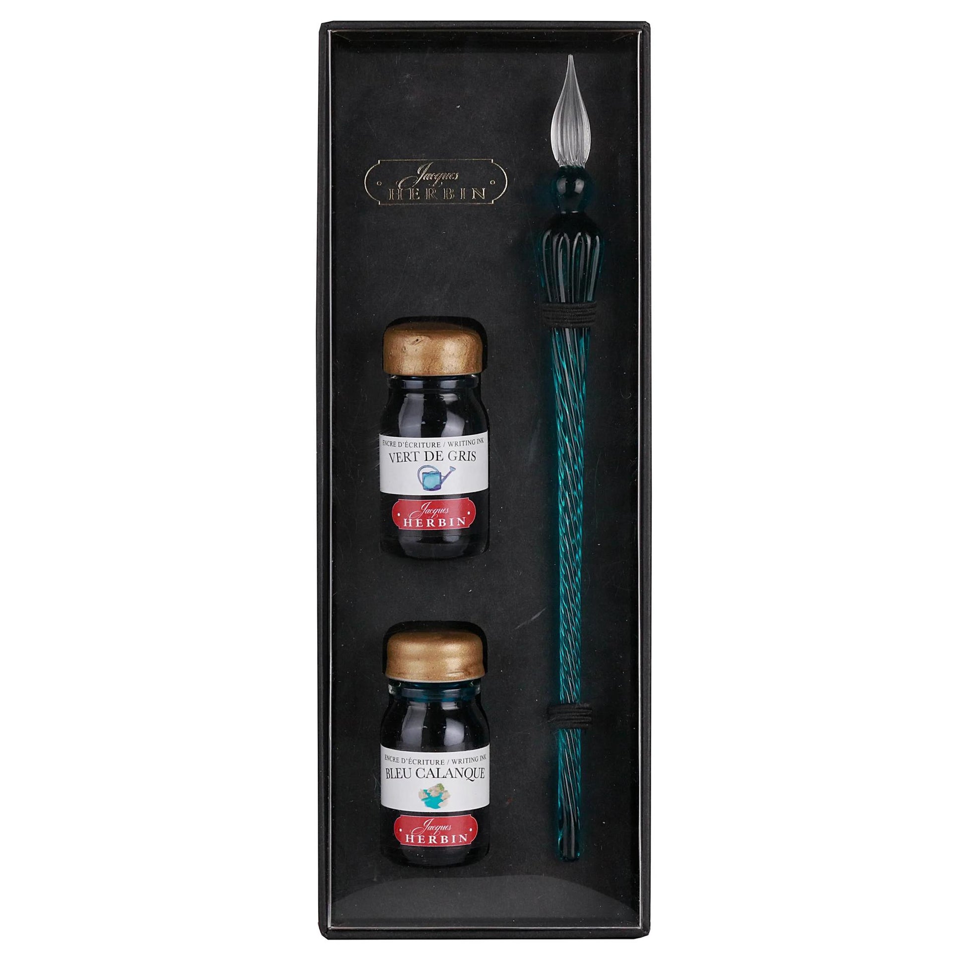 Jacques Herbin Glass Pen Gift Set Emerald