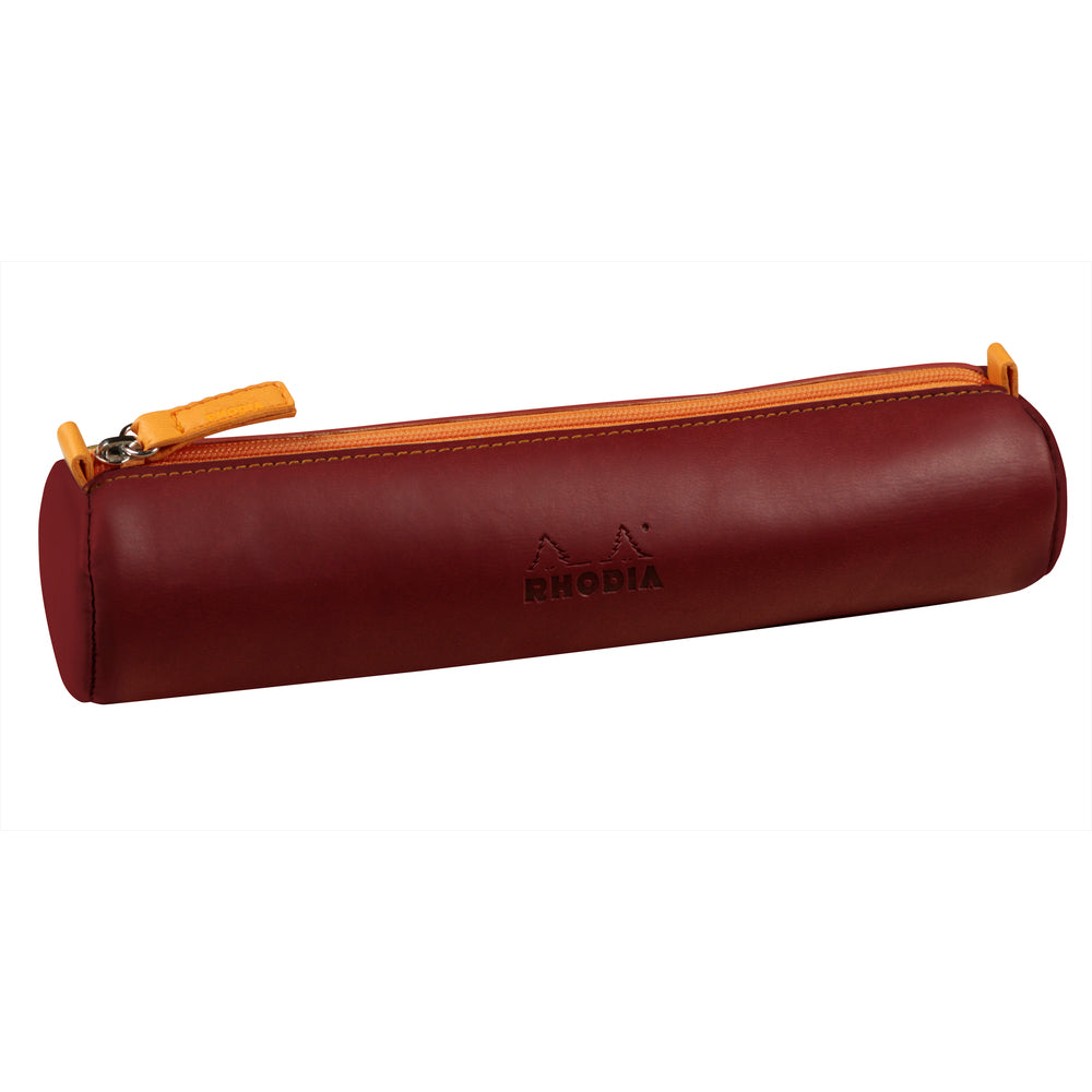 Rhodiarama Round Pencil Case Burgundy