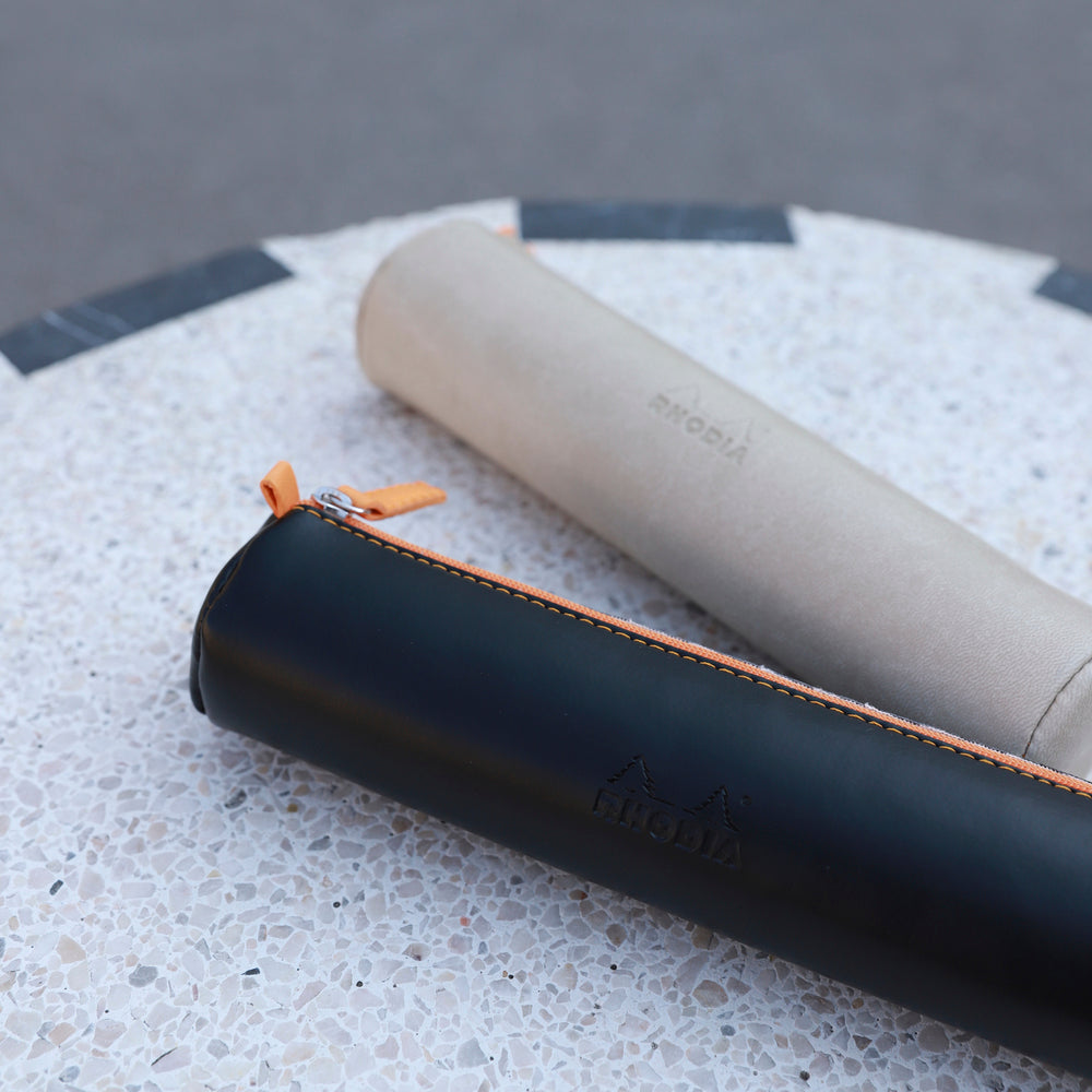 Rhodiarama Round Pencil Case Midnight Navy Blue