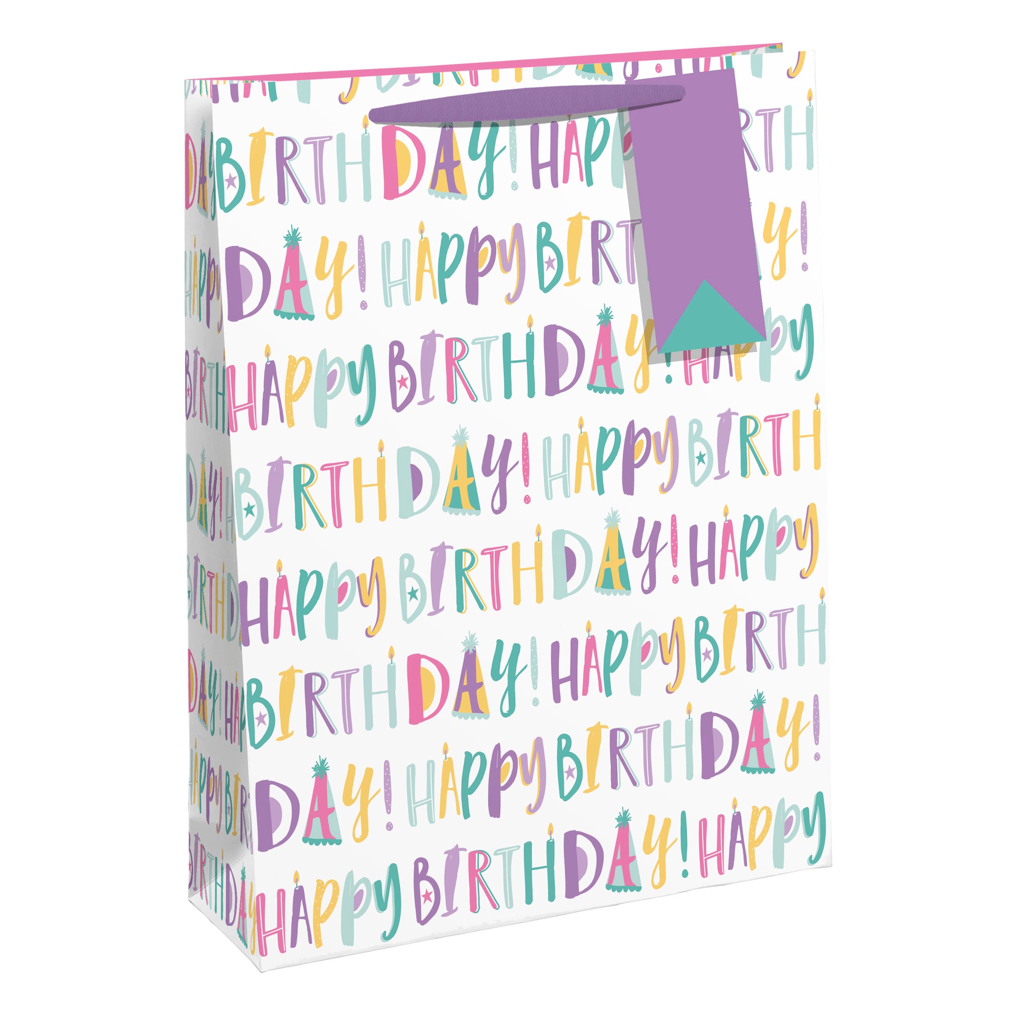 Eurowrap Gift Bag Birthday Text Large