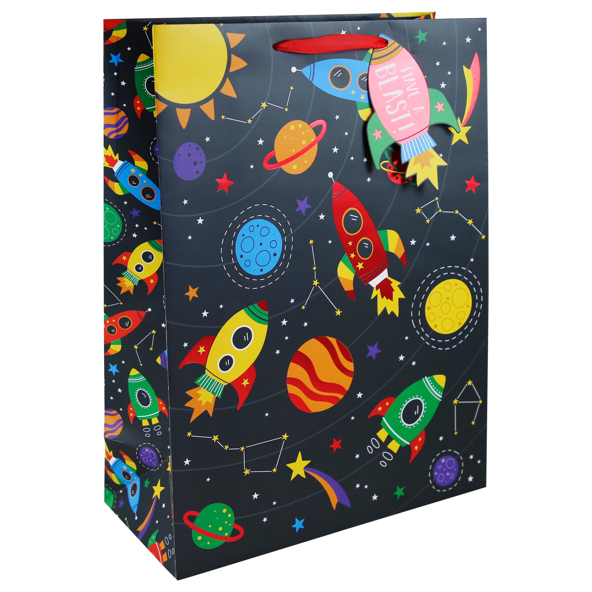 Eurowrap Gift Bag Solar System Extra-Large With Greeting Card