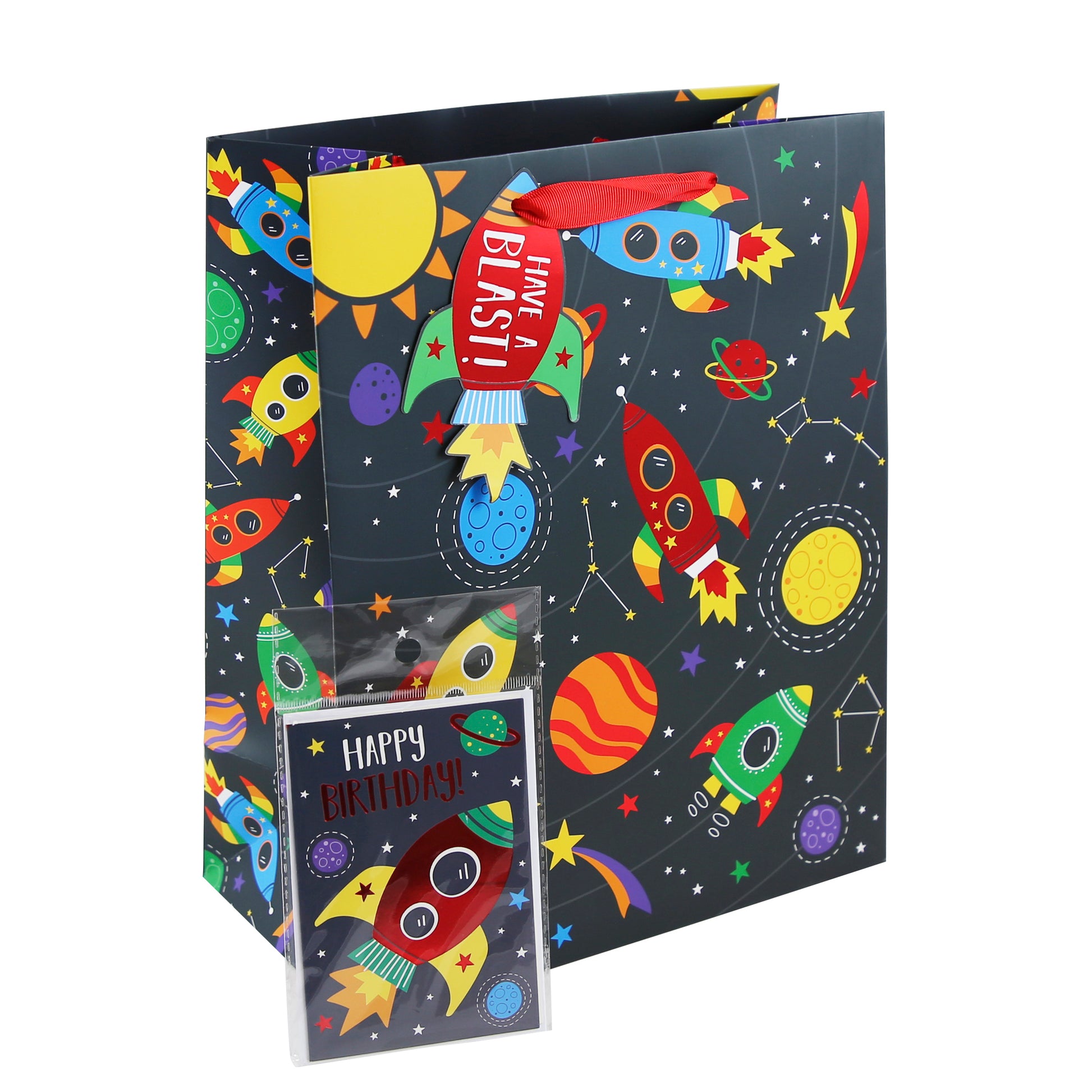 Eurowrap Gift Bag Solar System Large With Greeting Card