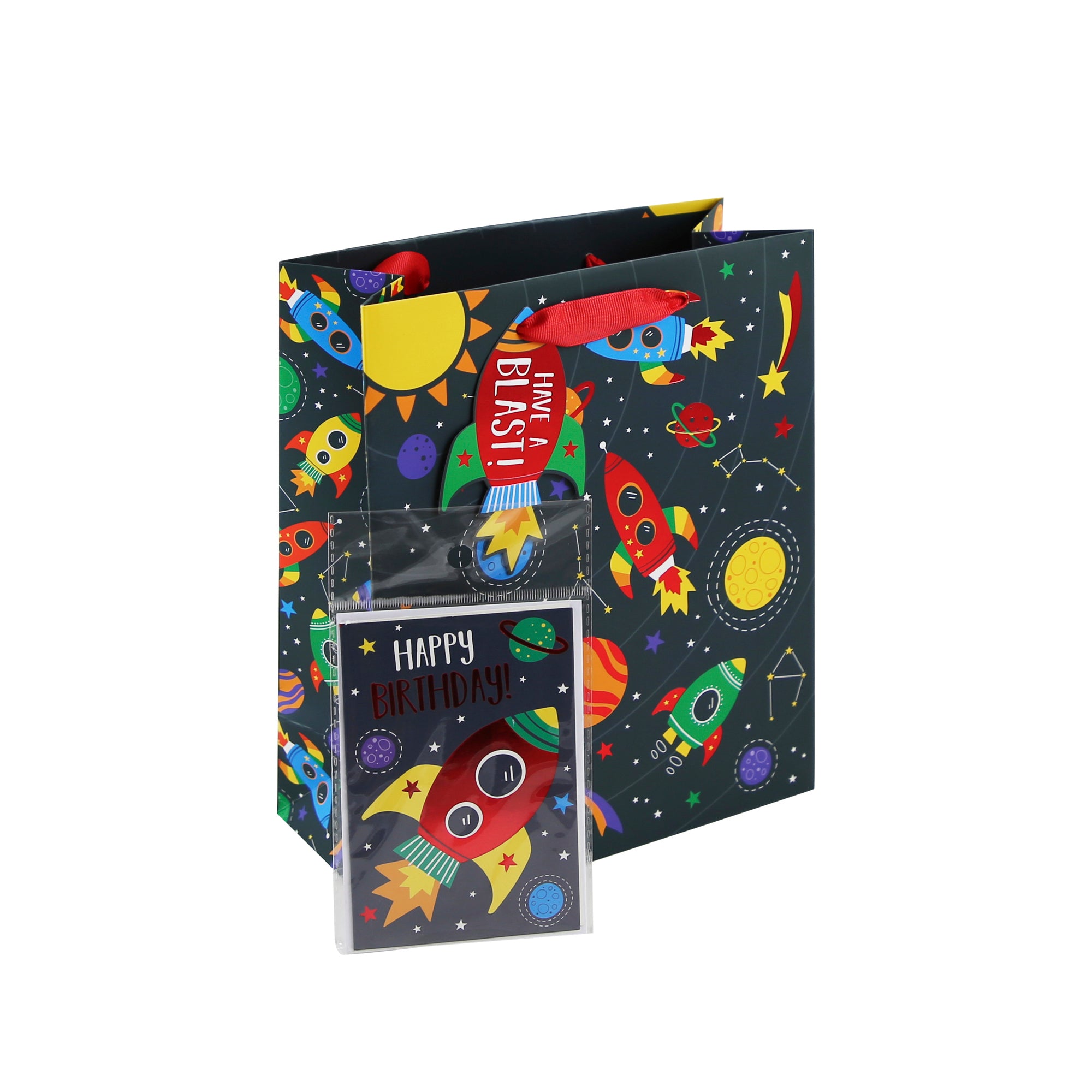 Eurowrap Gift Bag Solar System Medium With Greeting Card