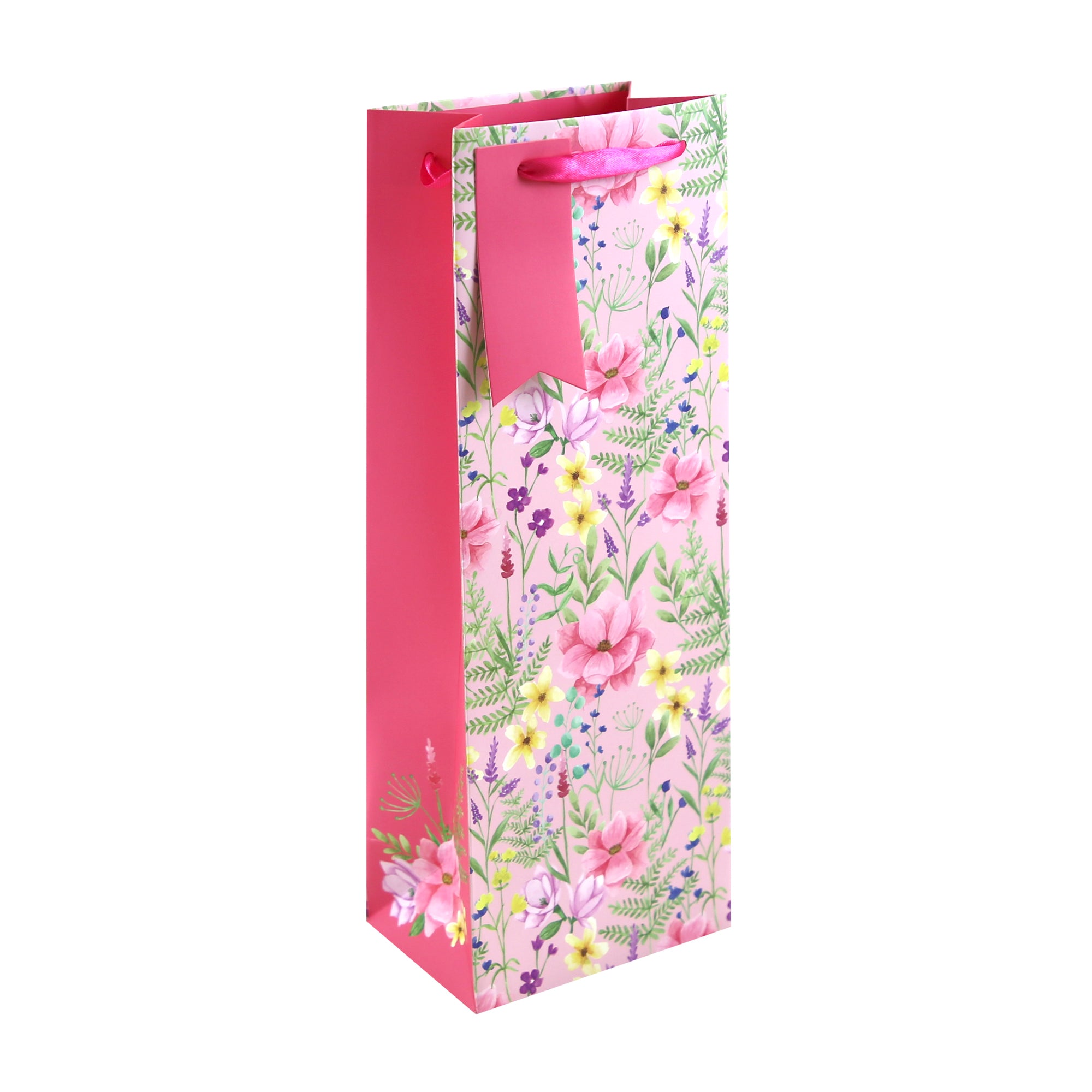 Eurowrap Gift Bag Meadow Flowers Bottle