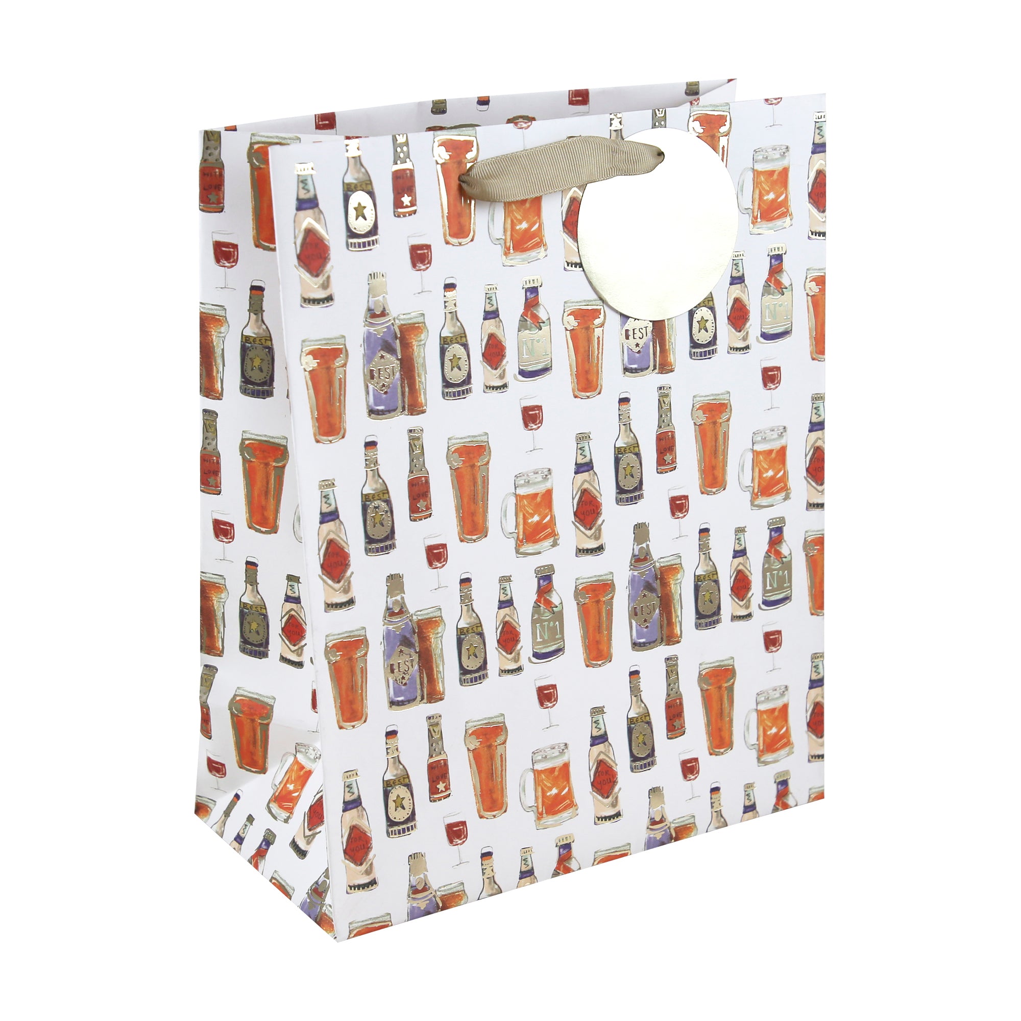 Eurowrap Gift Bag Beer Bottles Large