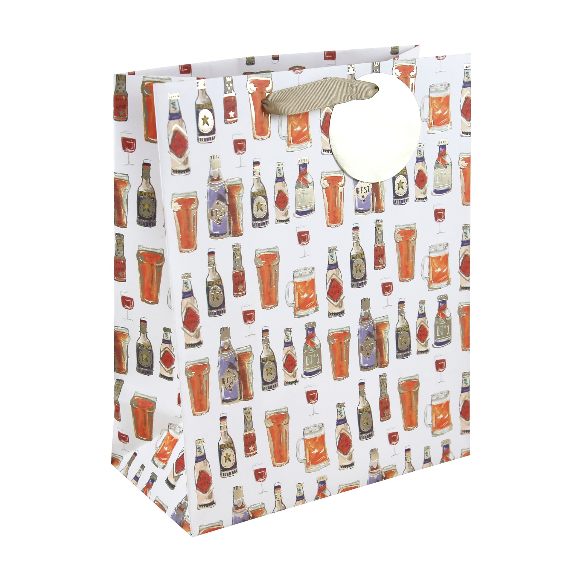 Eurowrap Gift Bag Beer Bottles Large