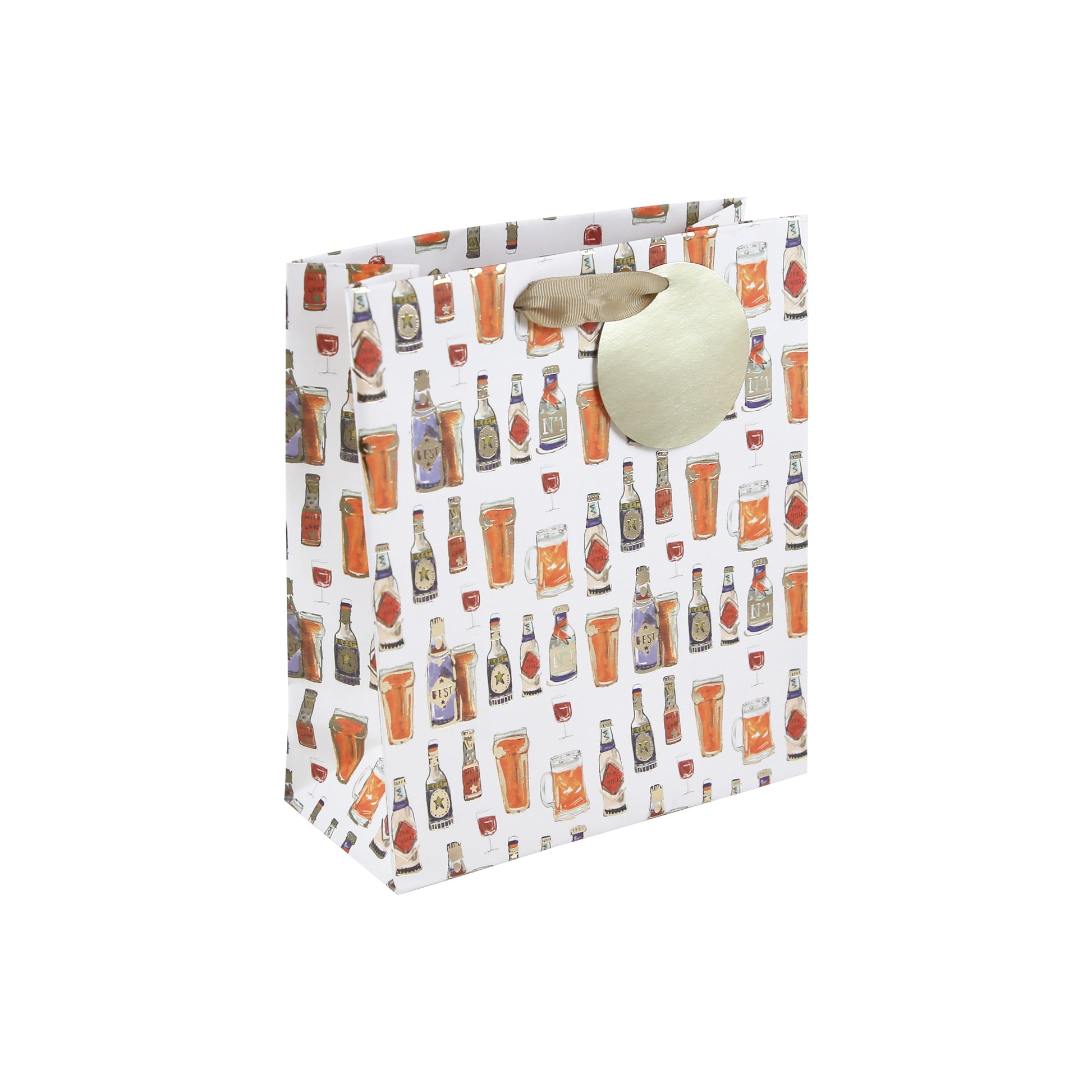 Eurowrap Gift Bag Beer Bottles Medium