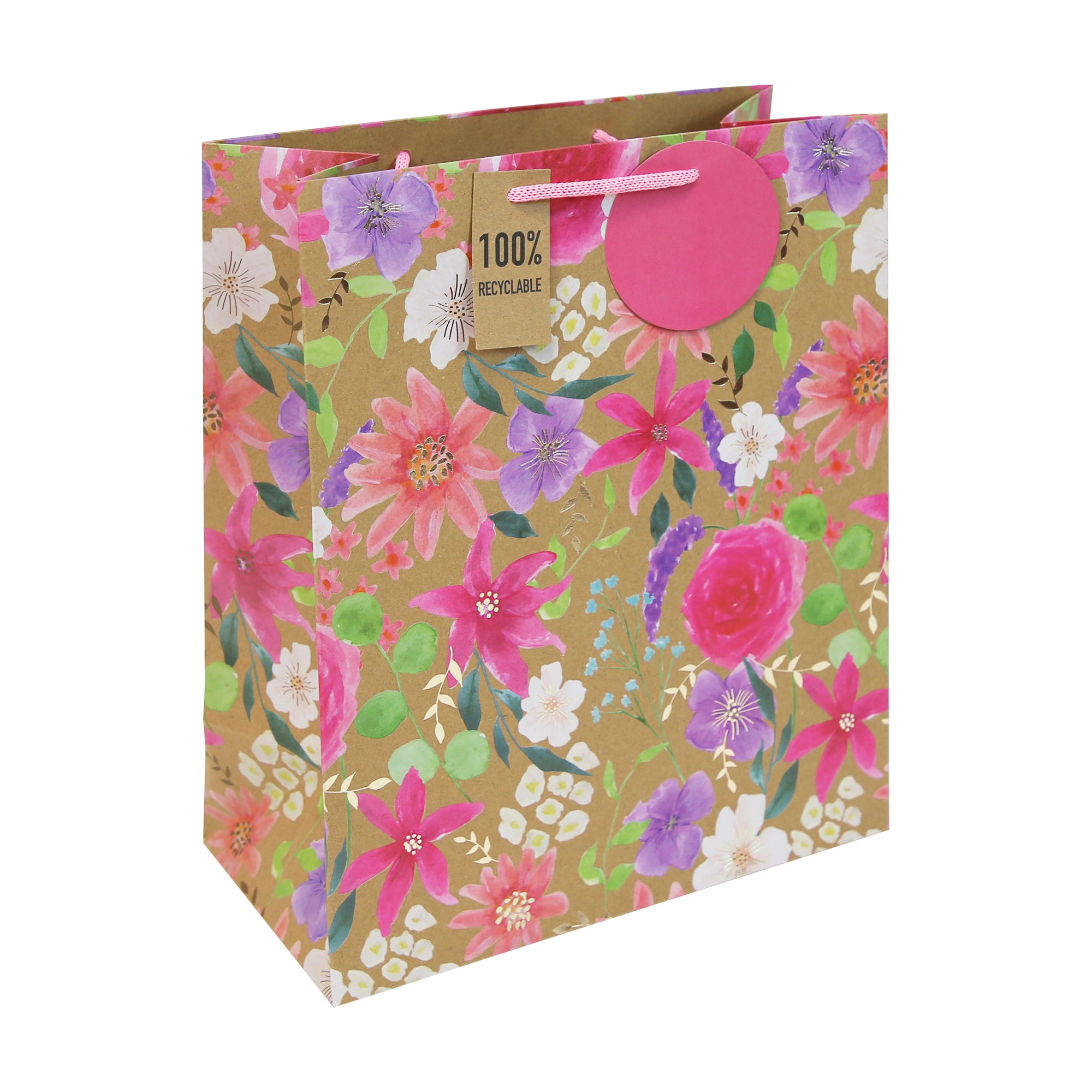 Eurowrap Gift Bag Spring Flowers Large