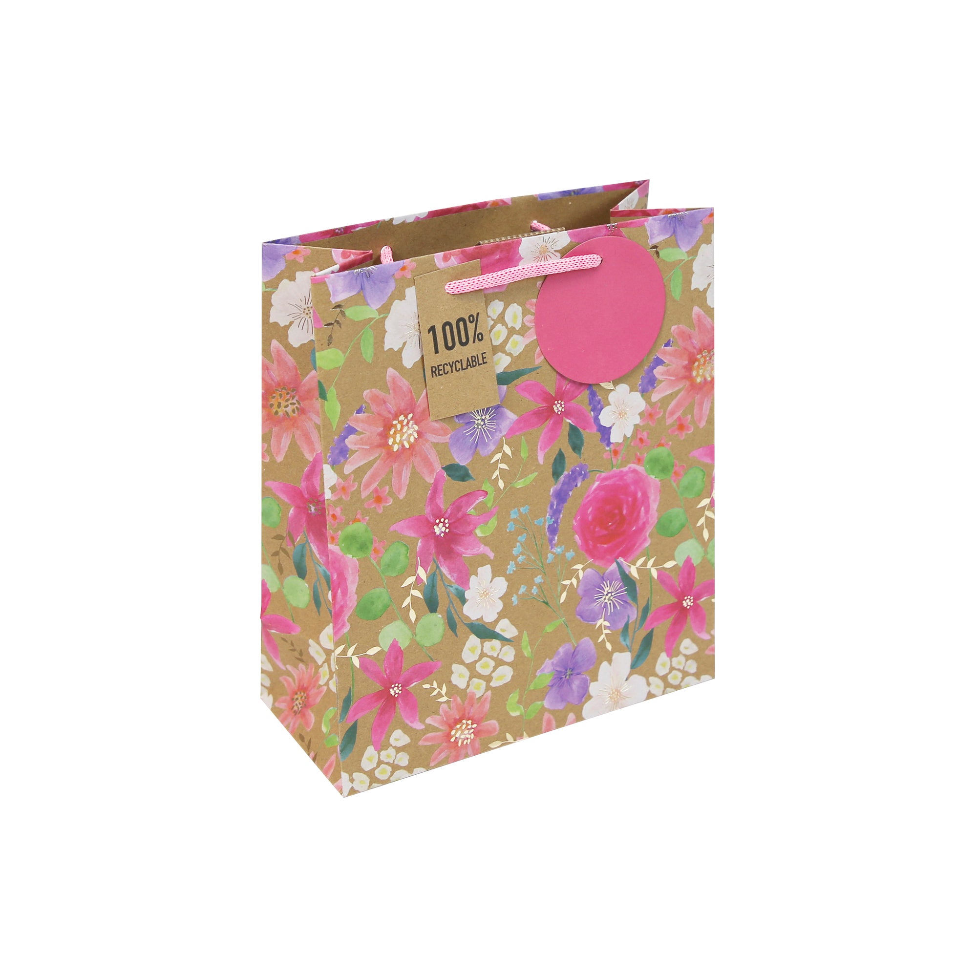 Eurowrap Gift Bag Spring Flowers Medium