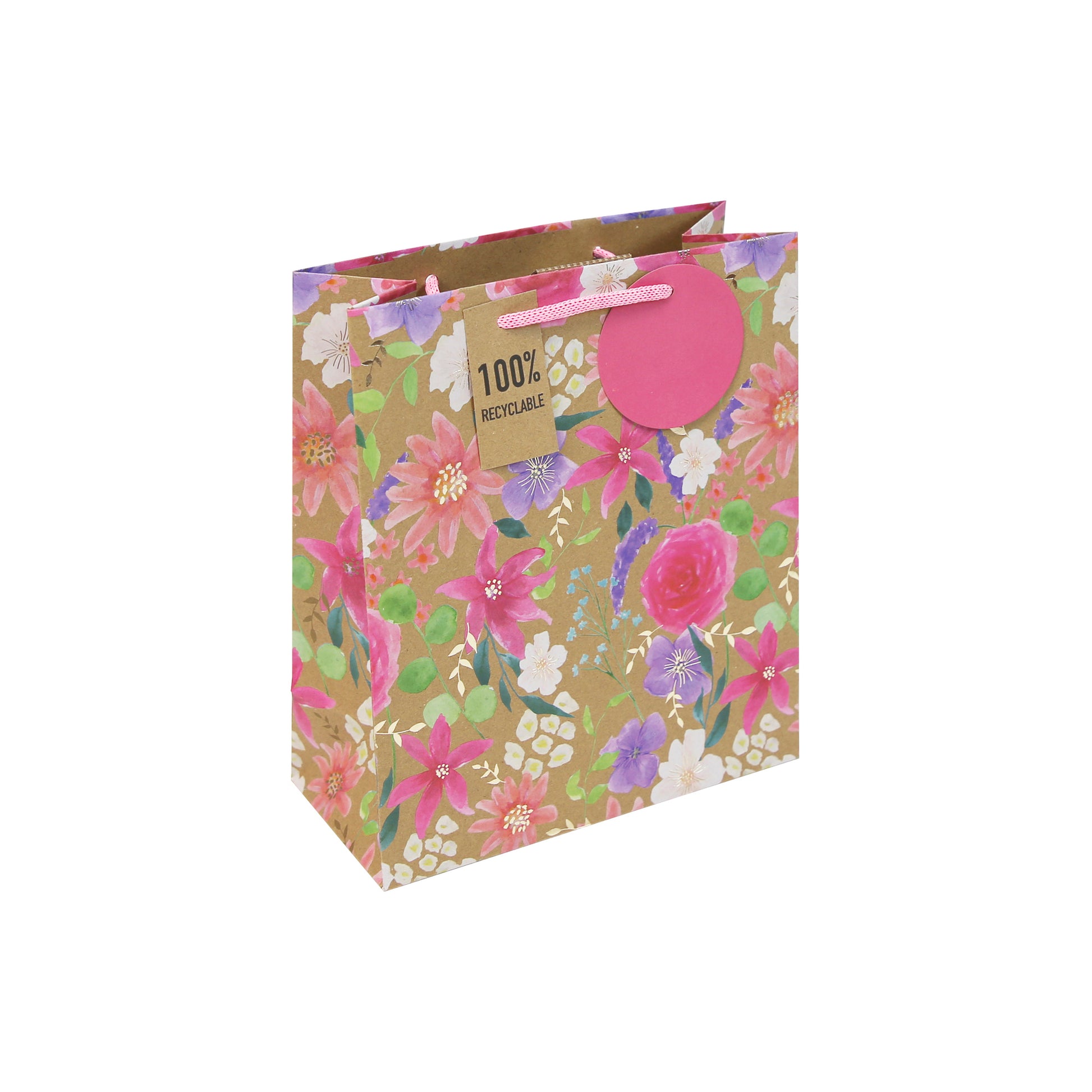 Eurowrap Gift Bag Spring Flowers Medium