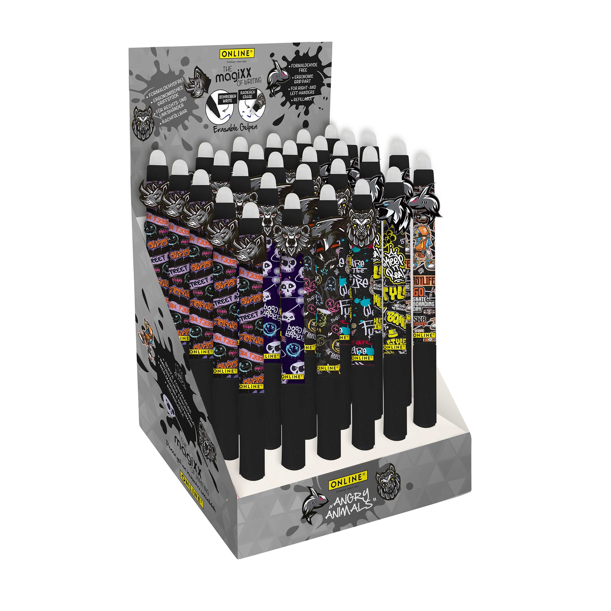 ONLINE Germany magiXX Fun 'Angry Animals' CDU 30 Erasable Gel Pens