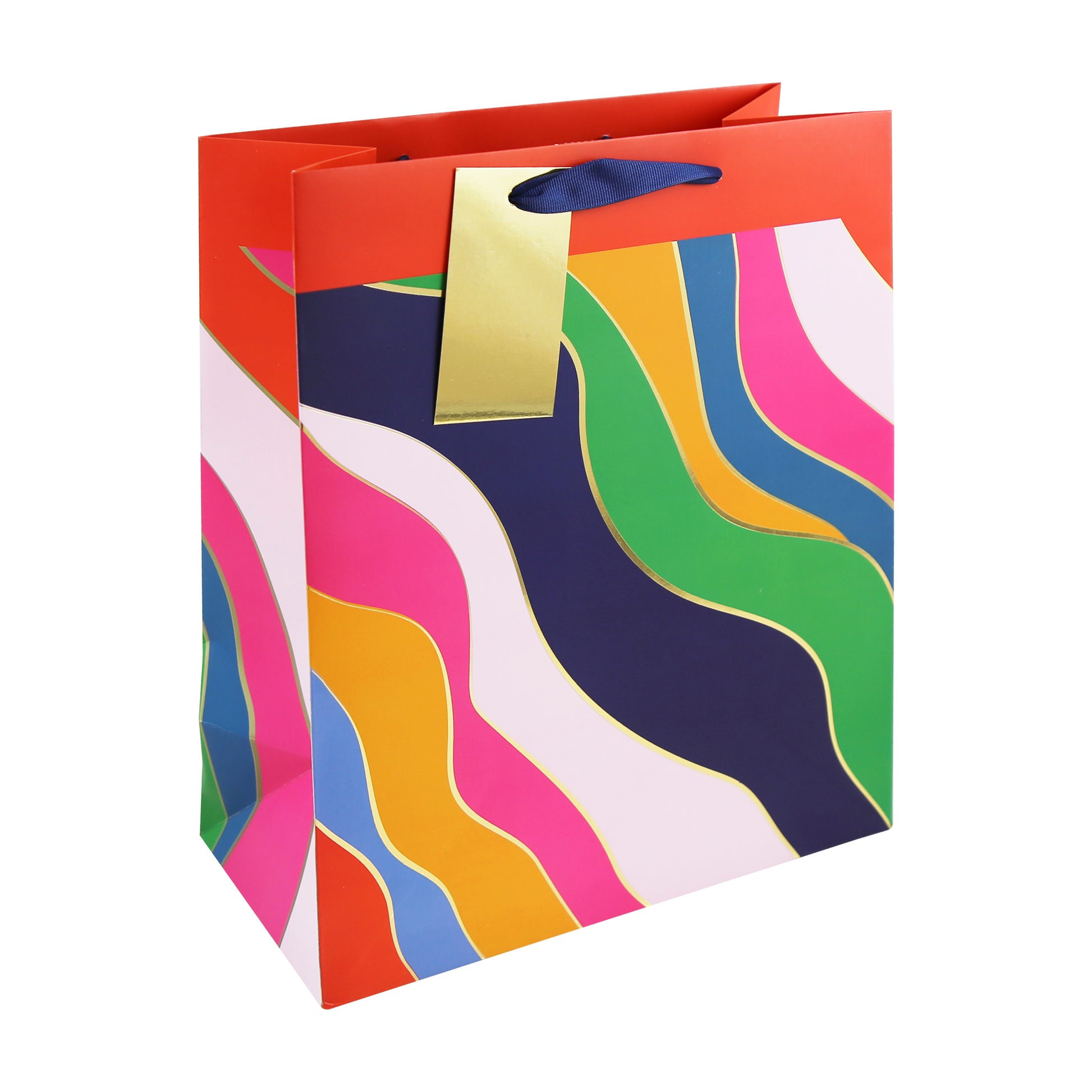 Eurowrap Gift Bag Coloured Waves Large
