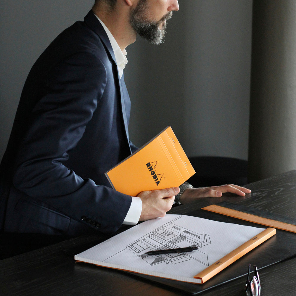 Rhodia No. 38 Top Stapled Notepad A3+ Grid Orange