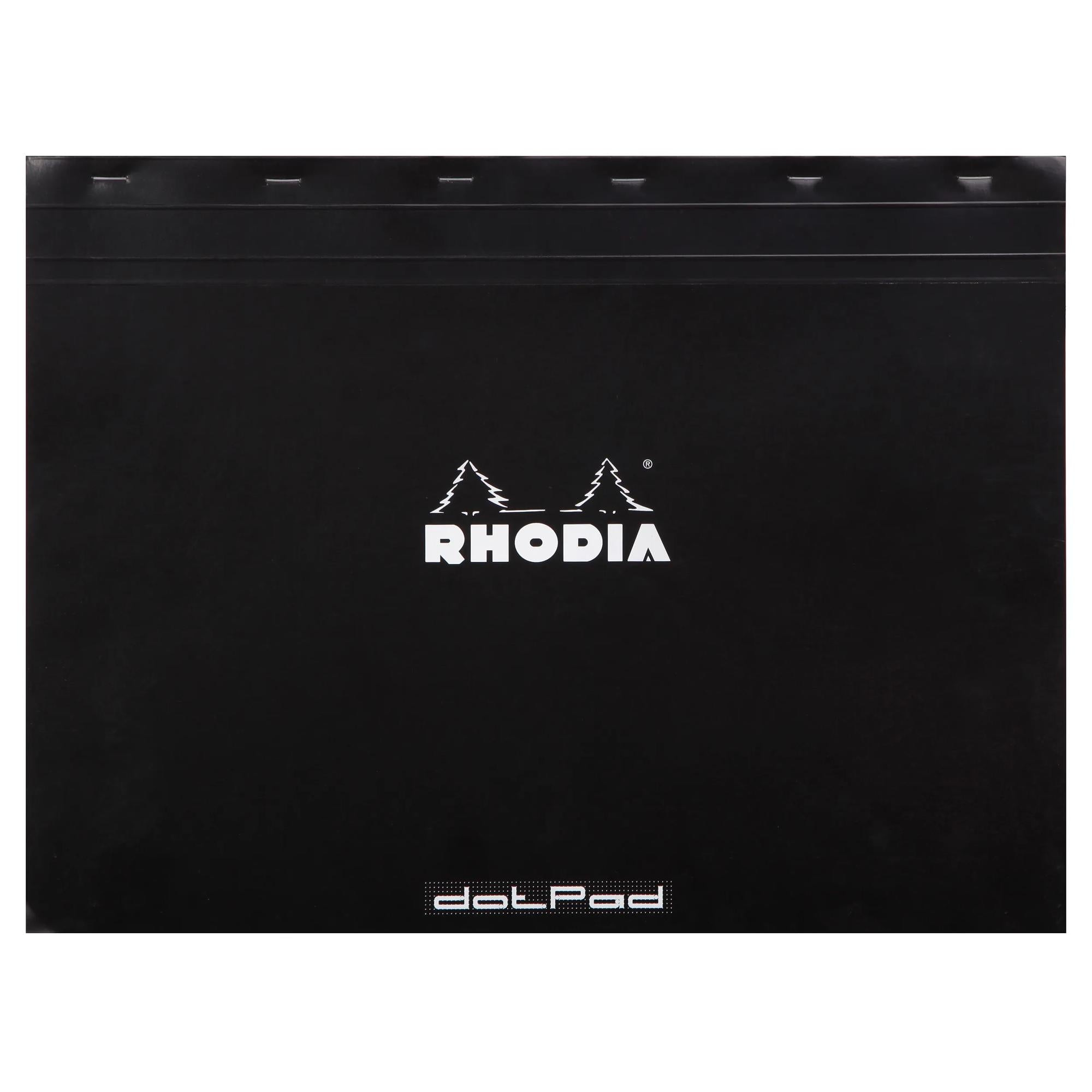 Rhodia No. 38 Top Stapled Notepad A3+ Dot Grid Black