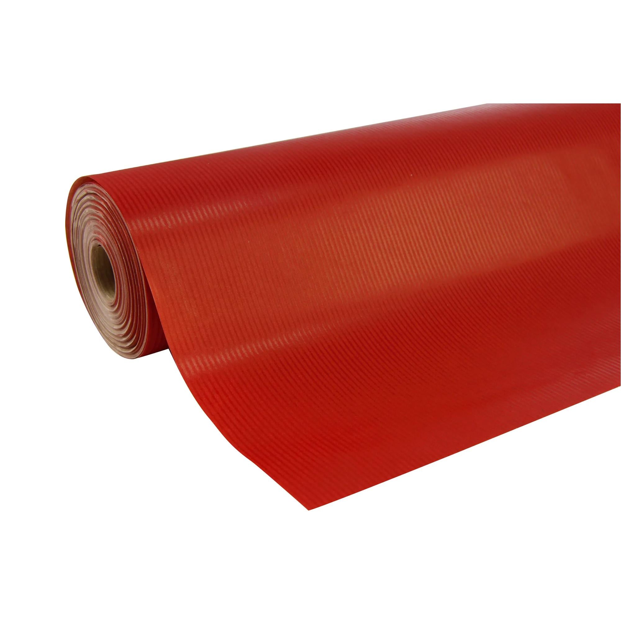 Clairefontaine Wrapping Paper Counter Roll 50 m x 70 cm Deep Red Ribbed Kraft
