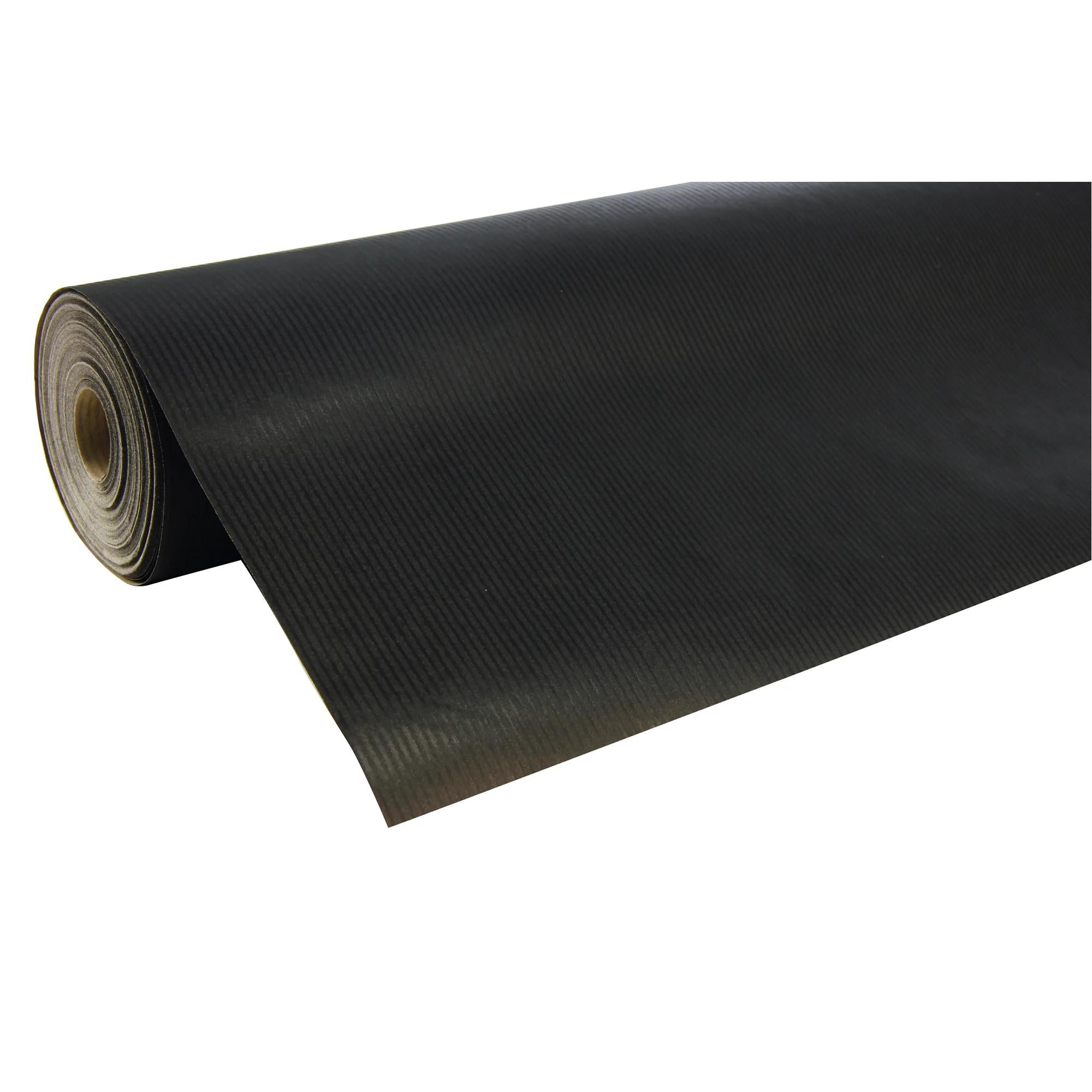 Clairefontaine Wrapping Paper Counter Roll 50 m x 70 cm Black Ribbed Kraft