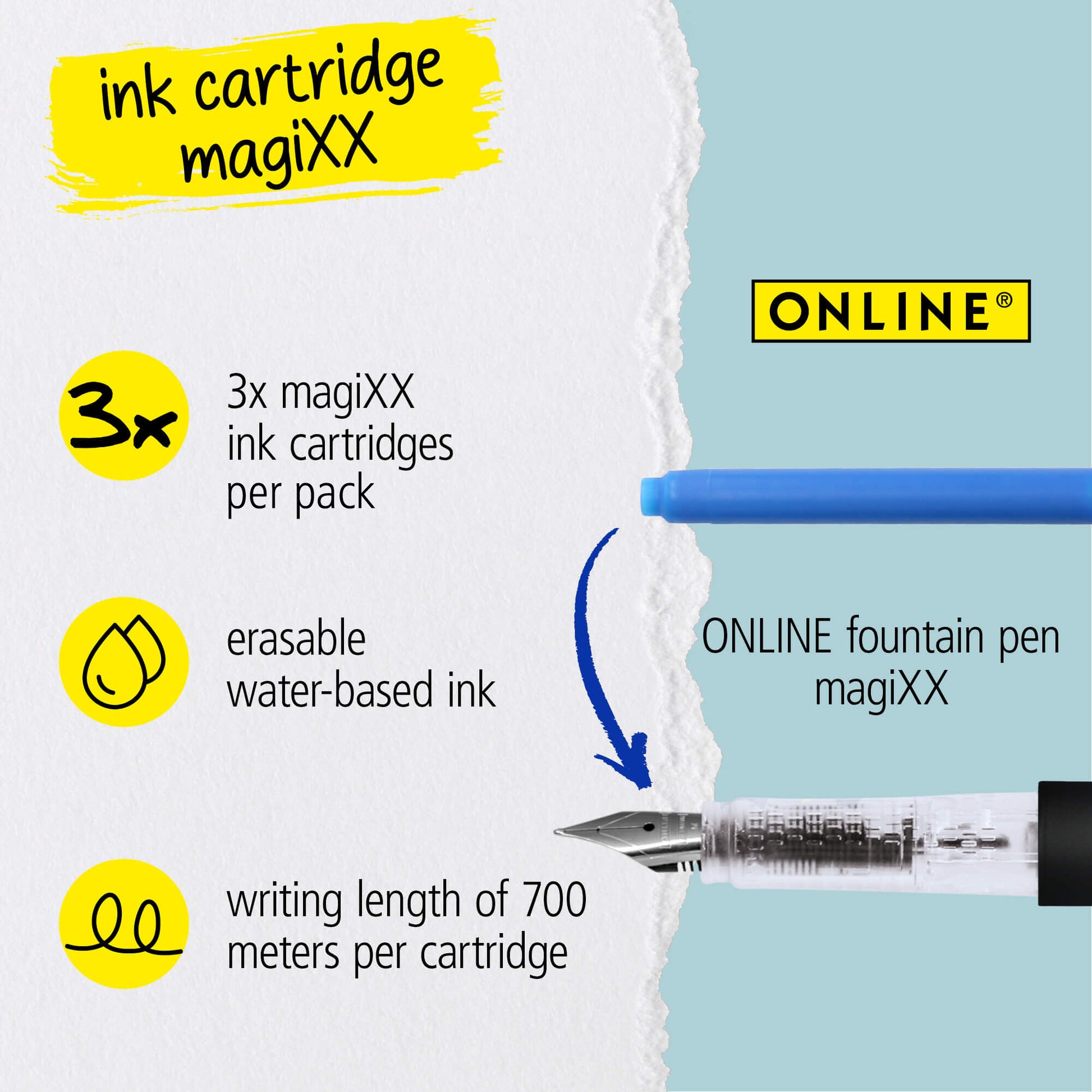 ONLINE Germany magiXX Erasable Fountain Pen CDU 30 Pens