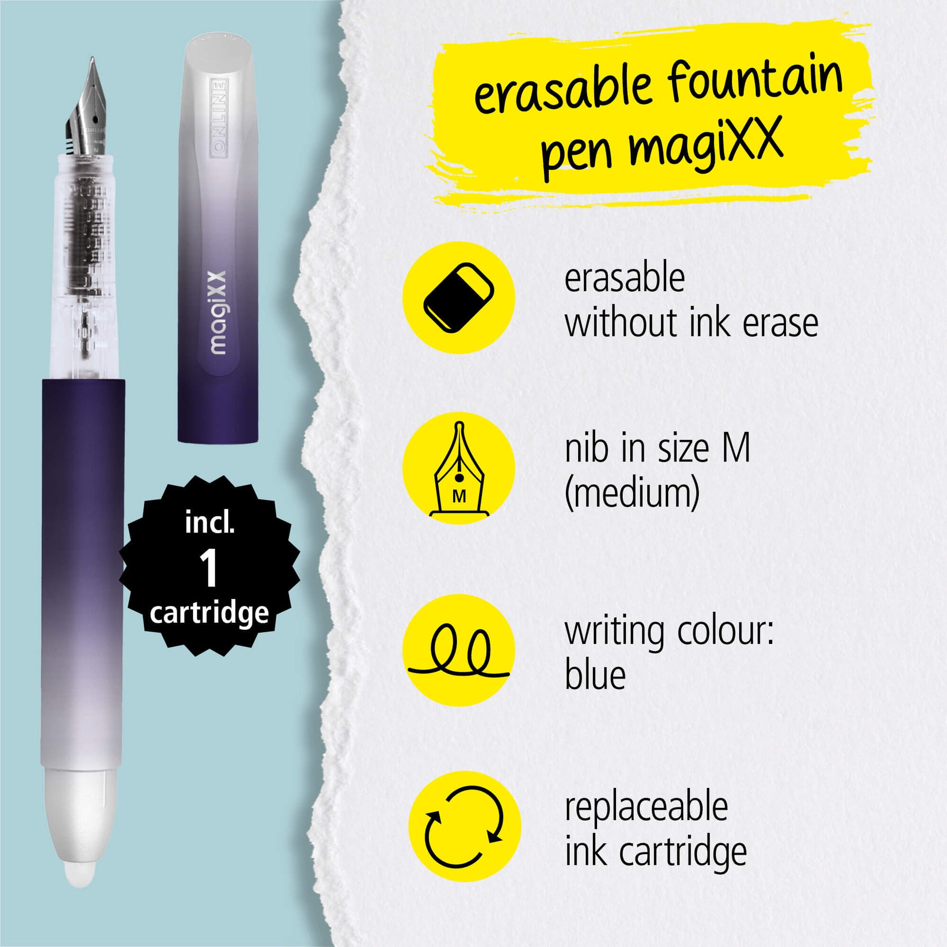 ONLINE Germany magiXX Erasable Fountain Pen CDU 30 Pens
