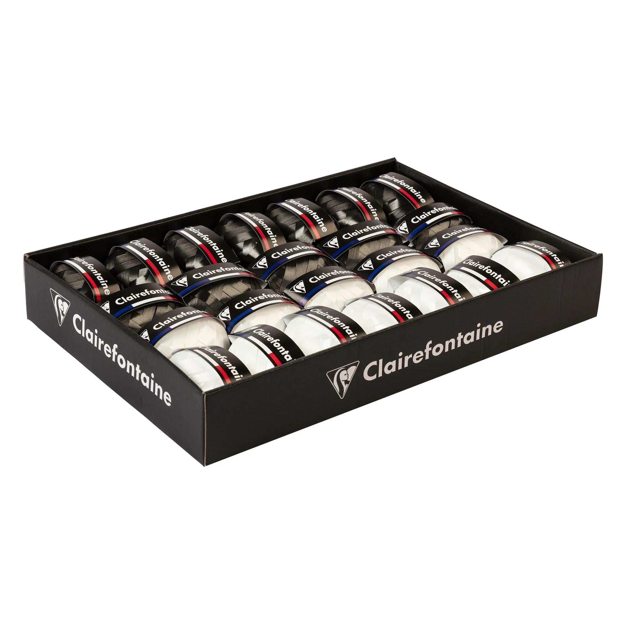 Clairefontaine Matte Ribbon 10 metres Black & White (Tray of 24)