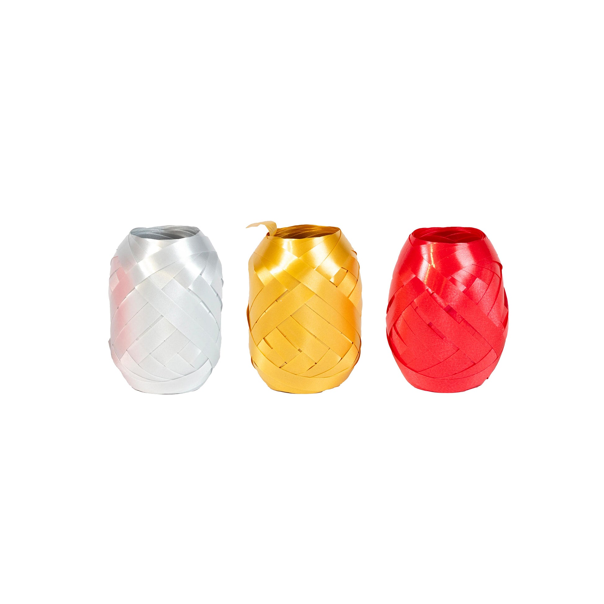 Clairefontaine Matte Ribbon 10 metres Yellow Gold, Red & Silver (Tray of 24)