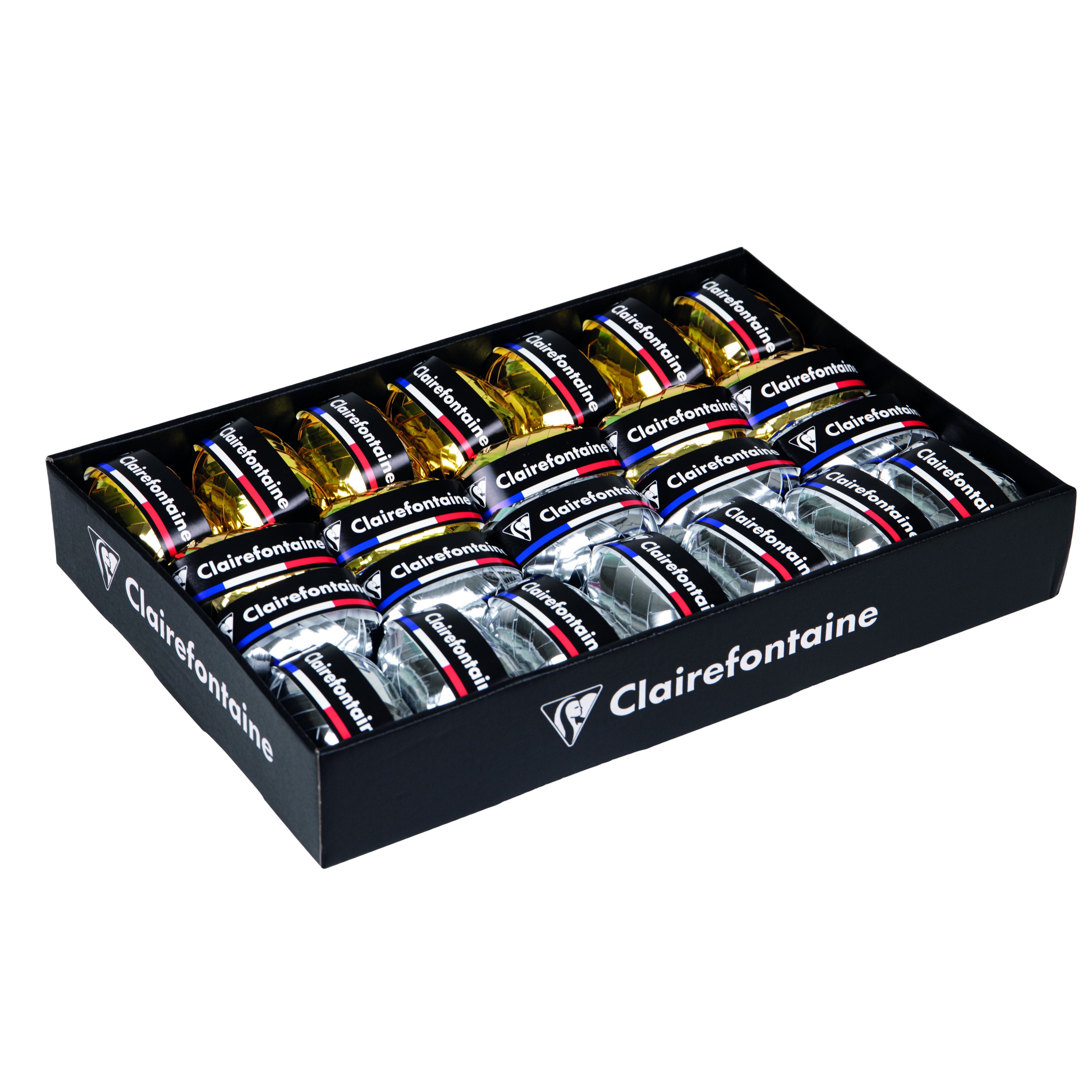 Clairefontaine Metallic Ribbon 10 metres Gold & Silver (Tray of 24)
