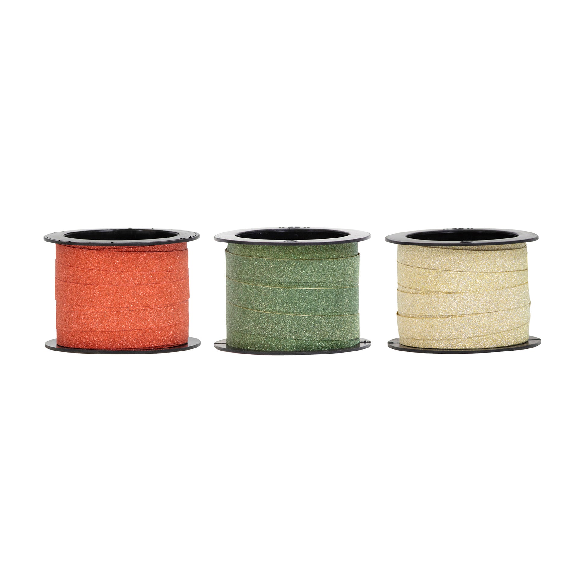 Clairefontaine Glitter Ribbon 10 metres Terracotta, Eucalyptus & Ivory (Tray of 18)
