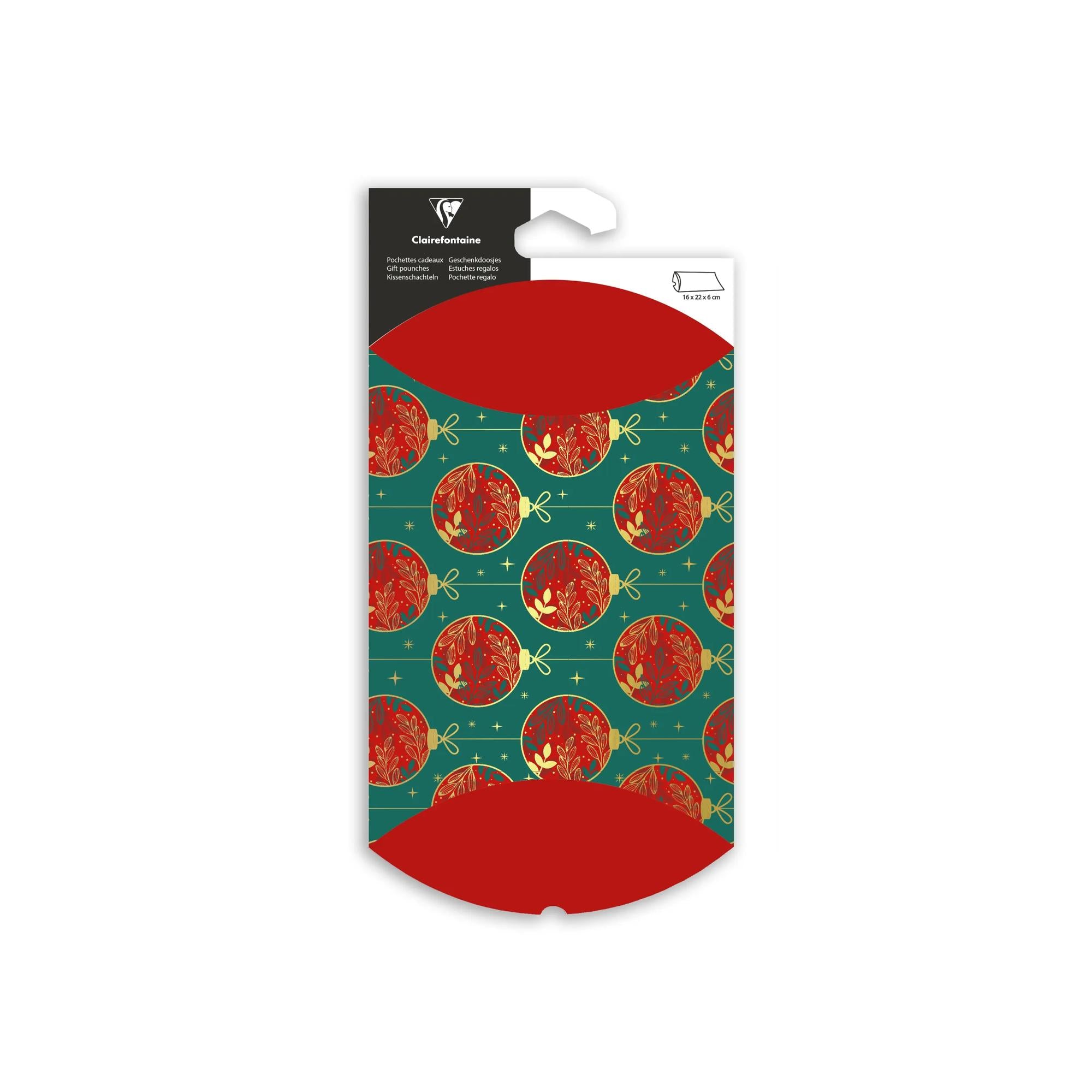 Clairefontaine Gift Pouch Medium Christmas Baubles