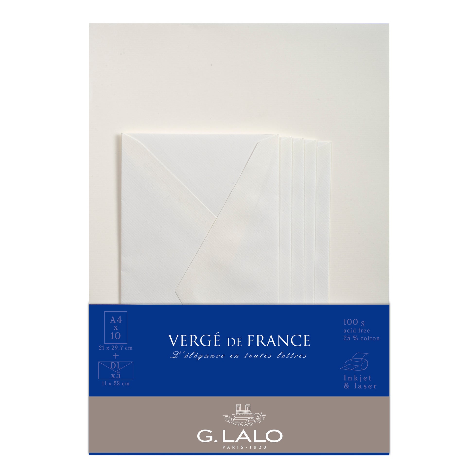 G. Lalo Verge de France Correspondence Set A4 Soft White
