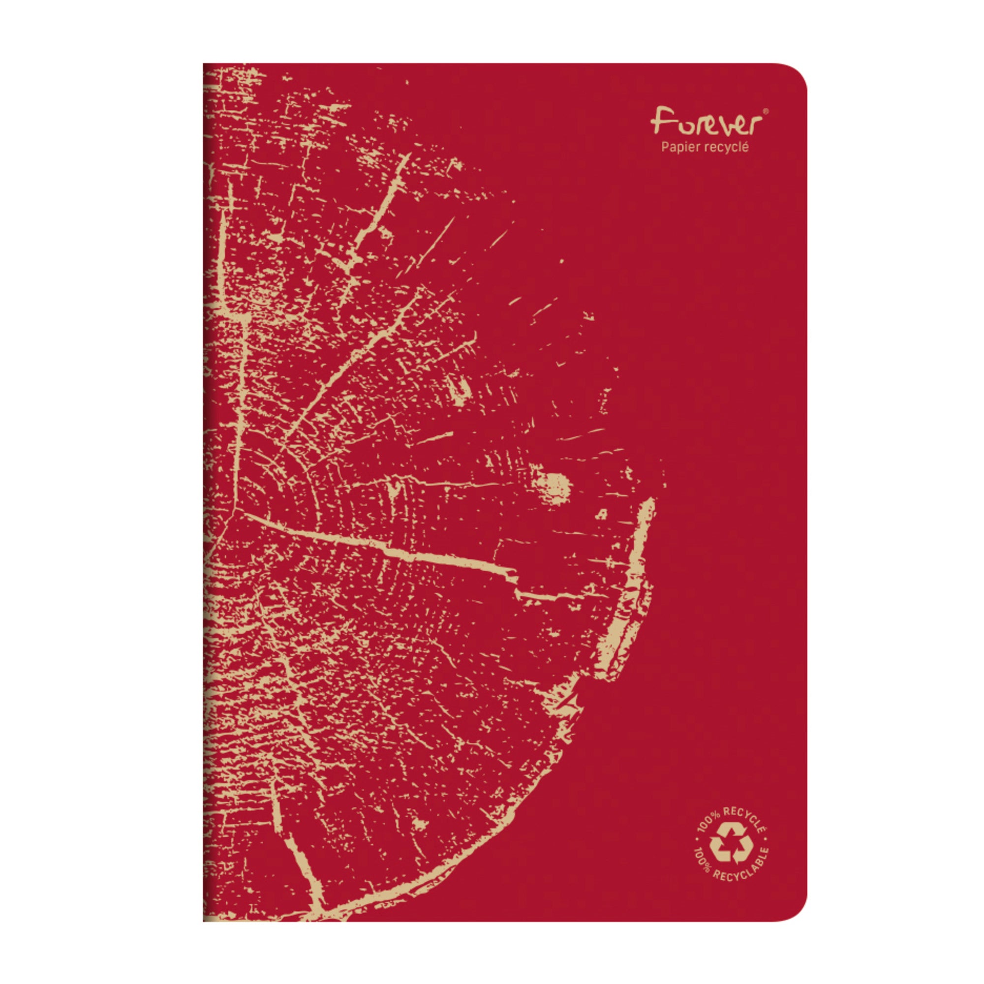 Clairefontaine Forever 100% Recycled Stapled Notebook A4 Lined Red
