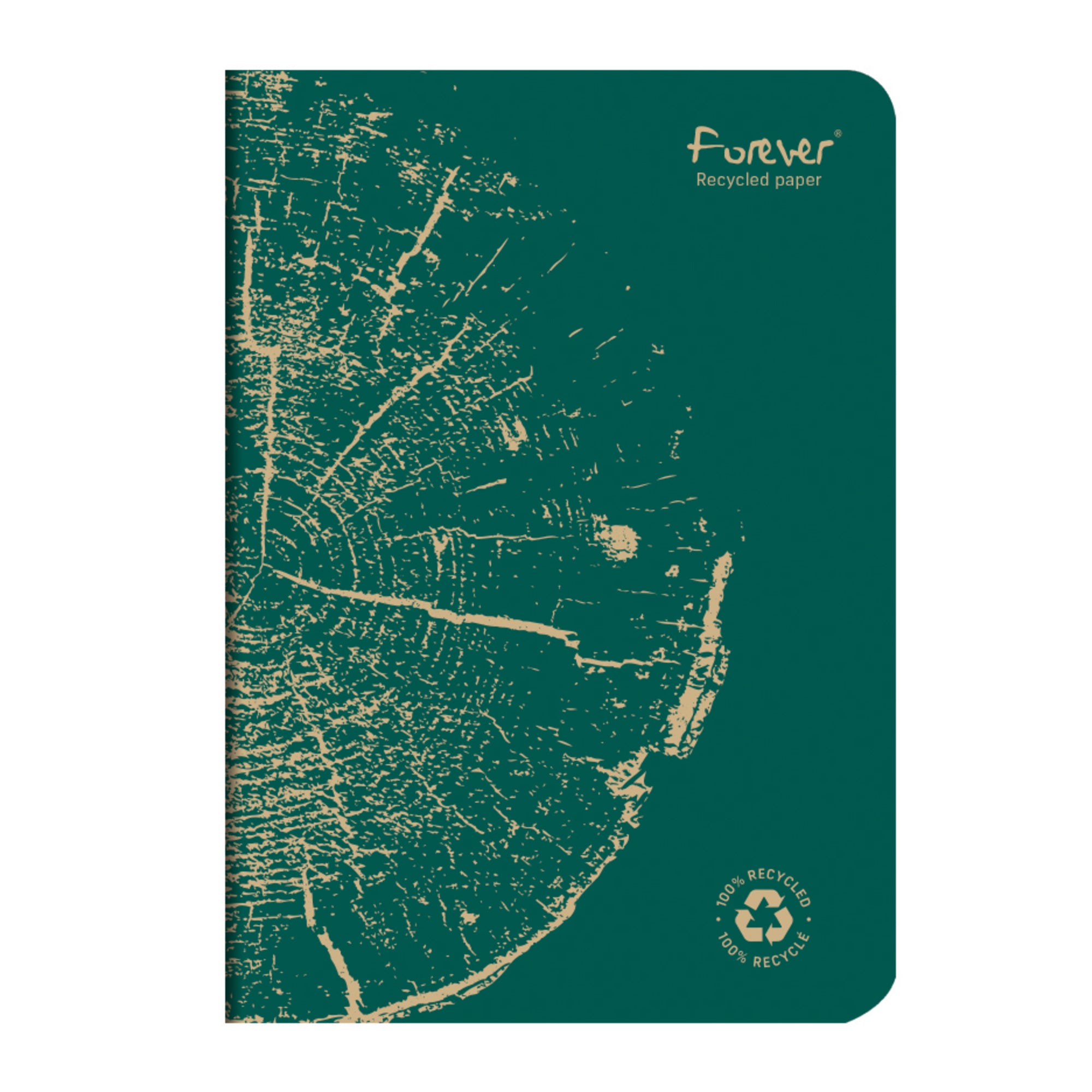 Clairefontaine Forever 100% Recycled Stapled Notebook A5 Lined Green
