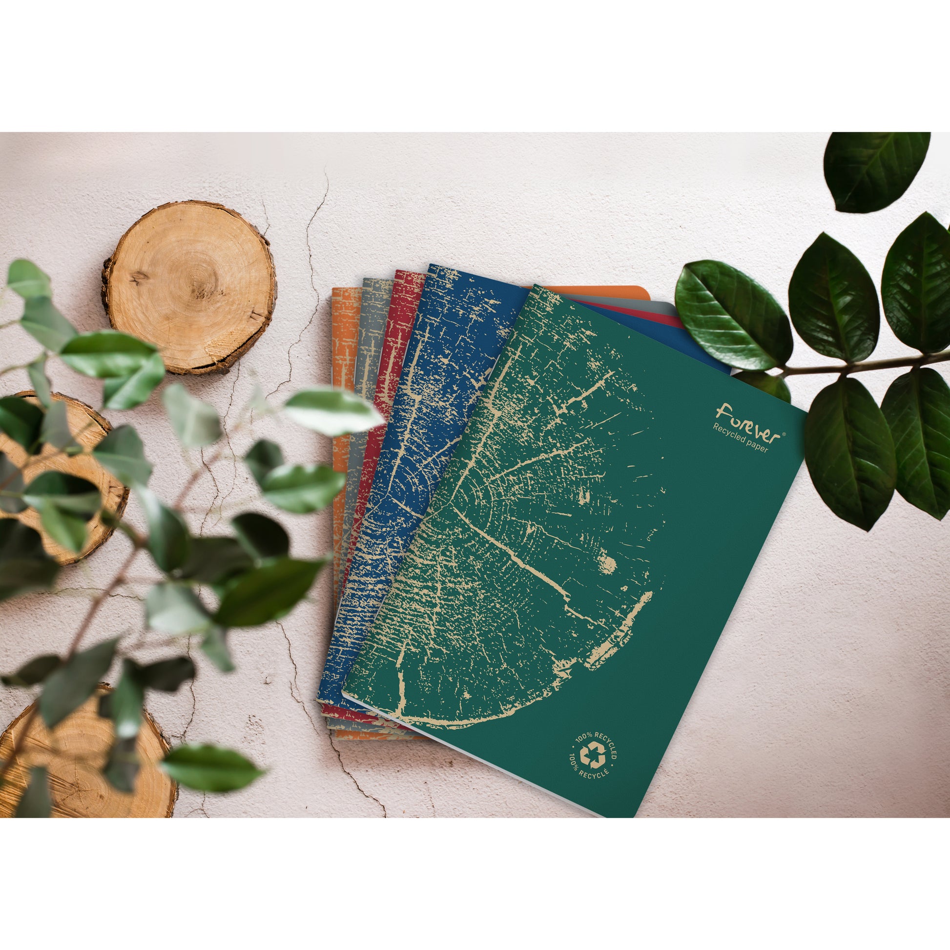 Clairefontaine Forever 100% Recycled Stapled Notebook A5 Lined Green