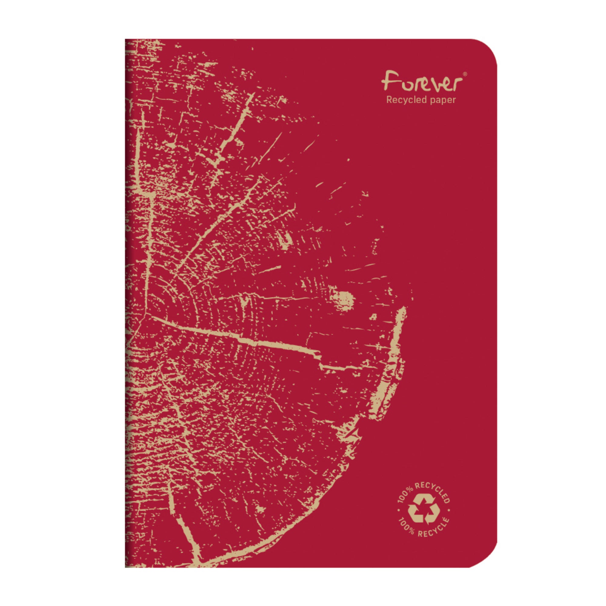 Clairefontaine Forever 100% Recycled Stapled Notebook A5 Lined Red