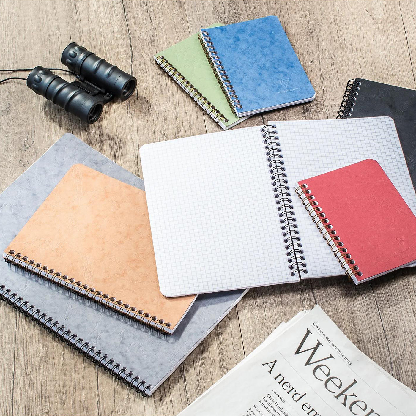 Clairefontaine Age Bag Essentials Wirebound Notebook A4 Lined Grey