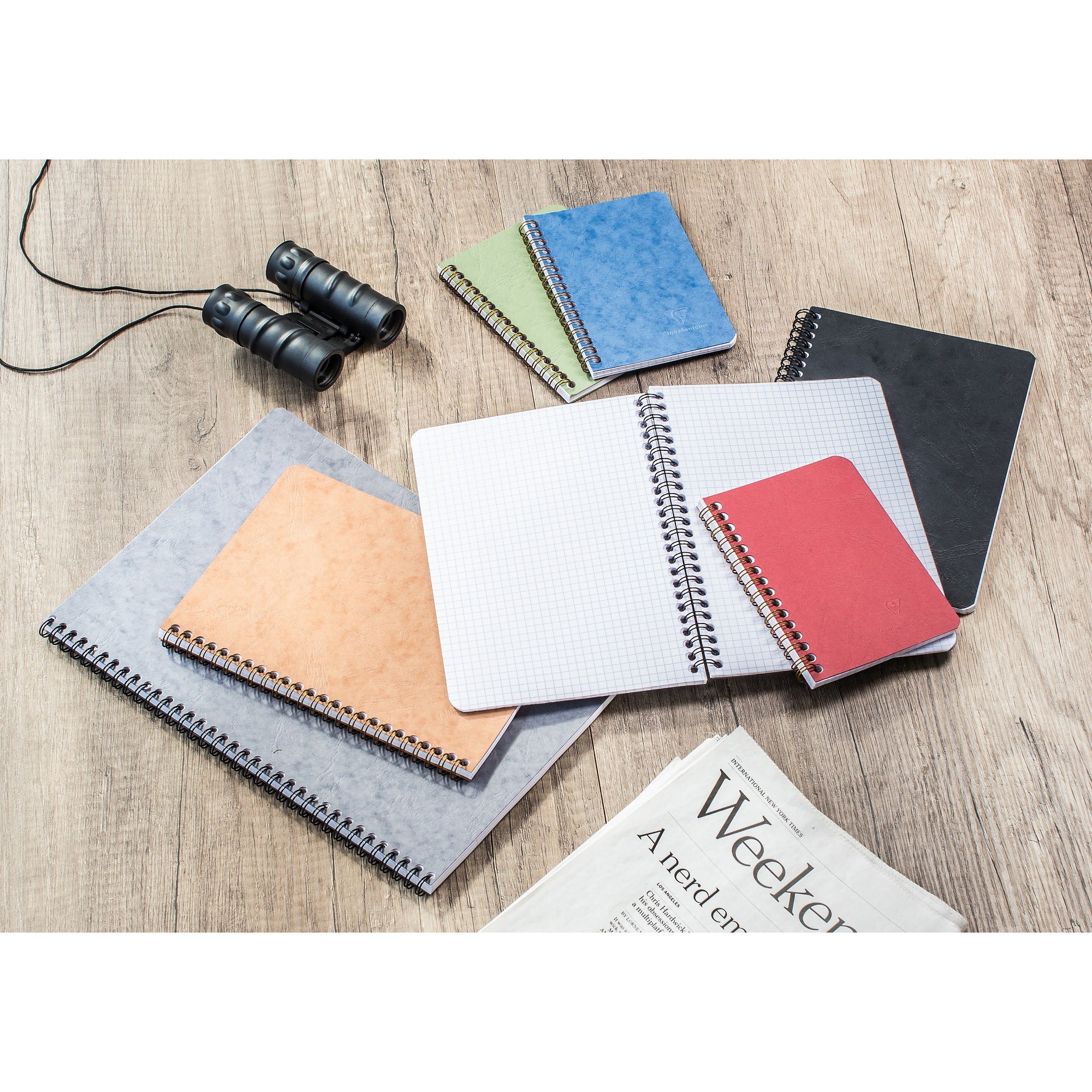 Clairefontaine Age Bag Essentials Wirebound Notebook A5 Lined Black