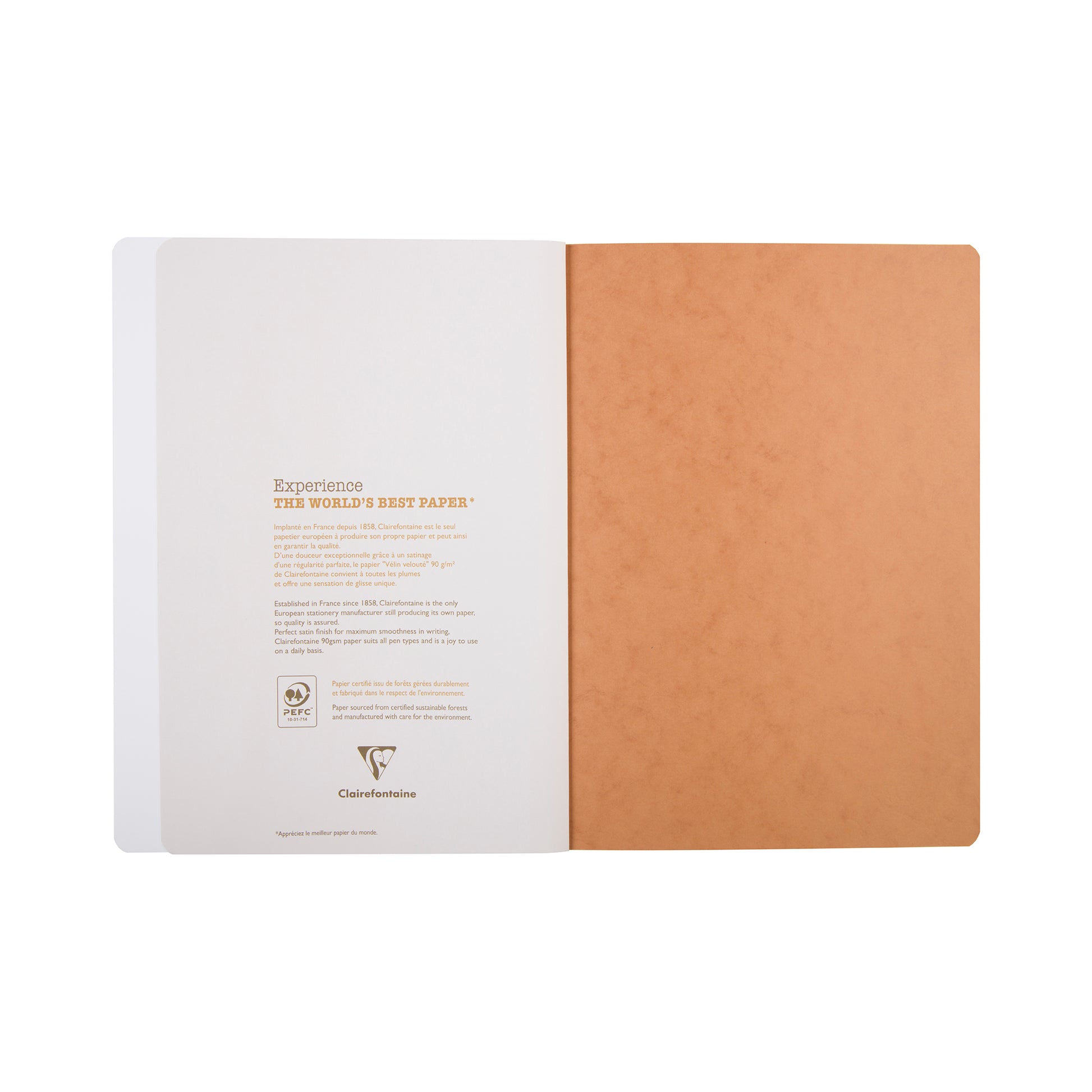 Clairefontaine Age Bag Essentials Clothbound Notebook A4 Blank Tobacco