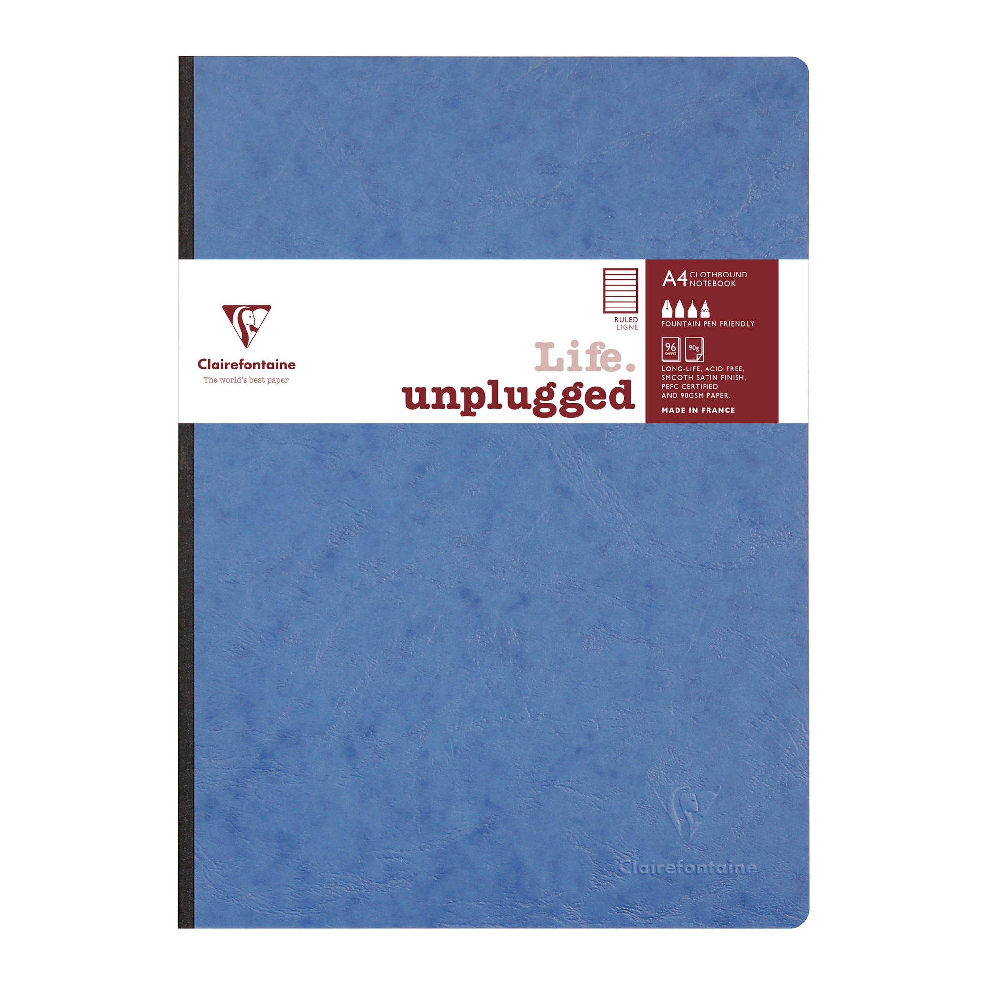 Clairefontaine Age Bag Essentials Clothbound Notebook A4 Lined Blue