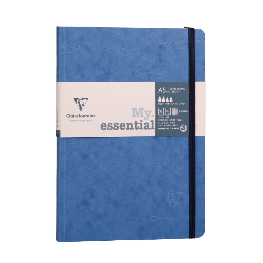 Clairefontaine Age Bag Essentials Threadbound Notebook A5 Lined Blue