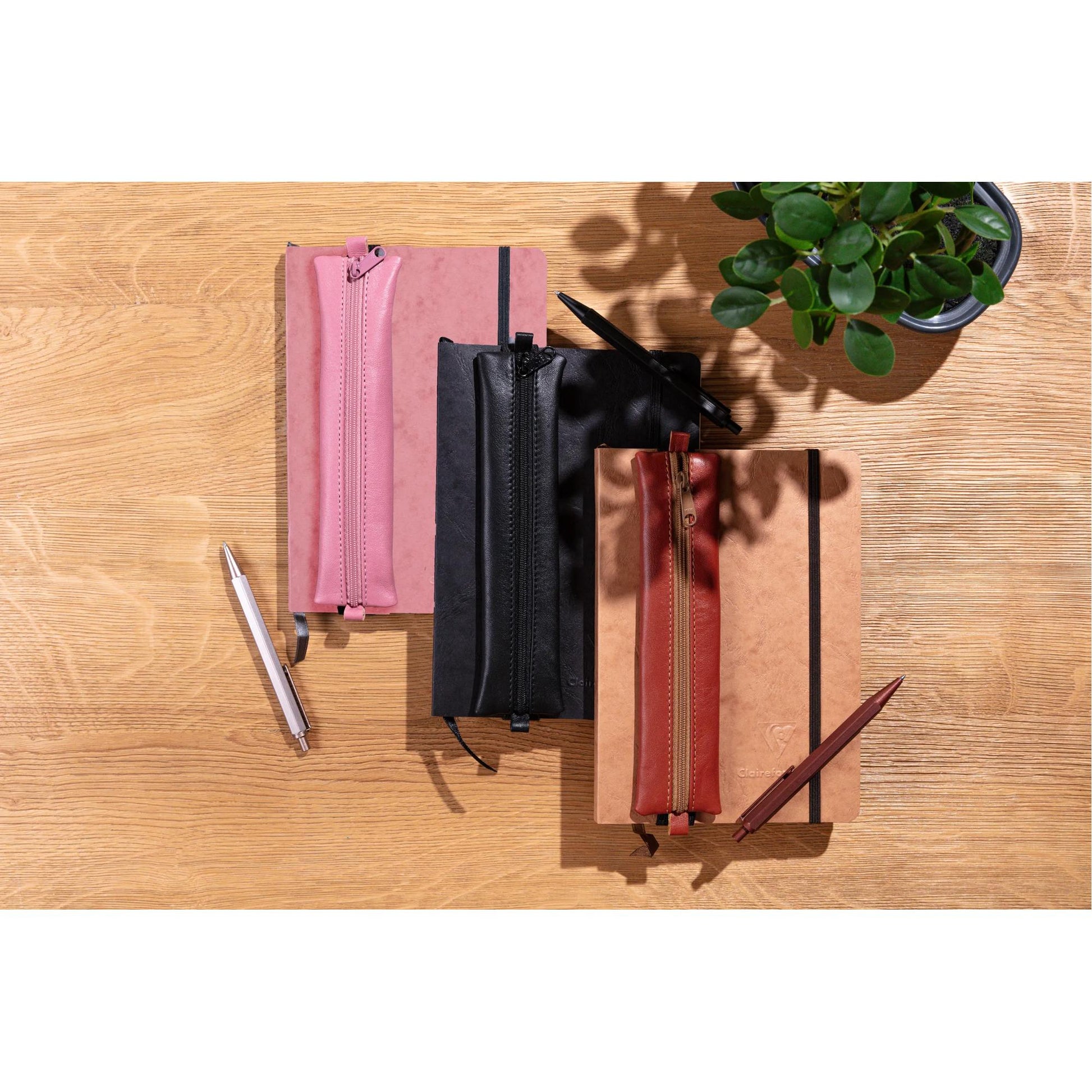 Clairefontaine Nomaddict (Age Bag) Notebook & Pencil Case Gift Set Lined Black