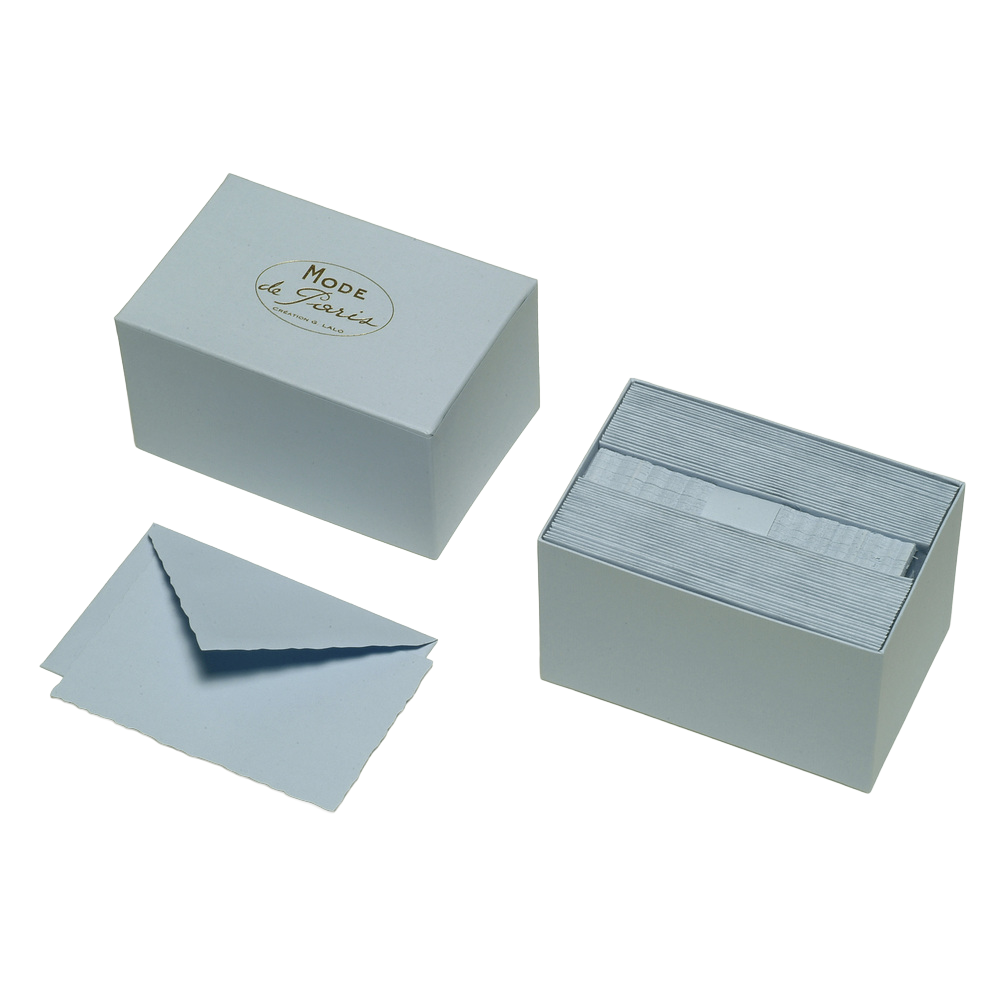 G. Lalo Mode de Paris Box of 30 Note Cards & Envelopes Blue