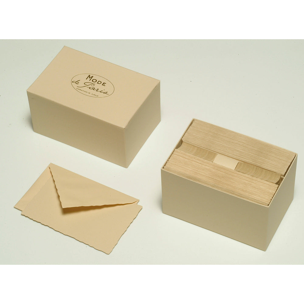 G. Lalo Mode de Paris Box of 30 Note Cards & Envelopes Sand