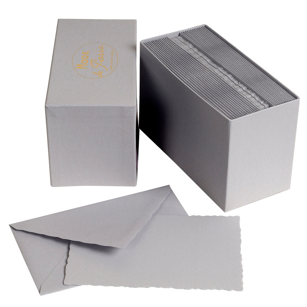 G. Lalo Mode de Paris Box of 30 Note Cards & Envelopes Mouse Grey