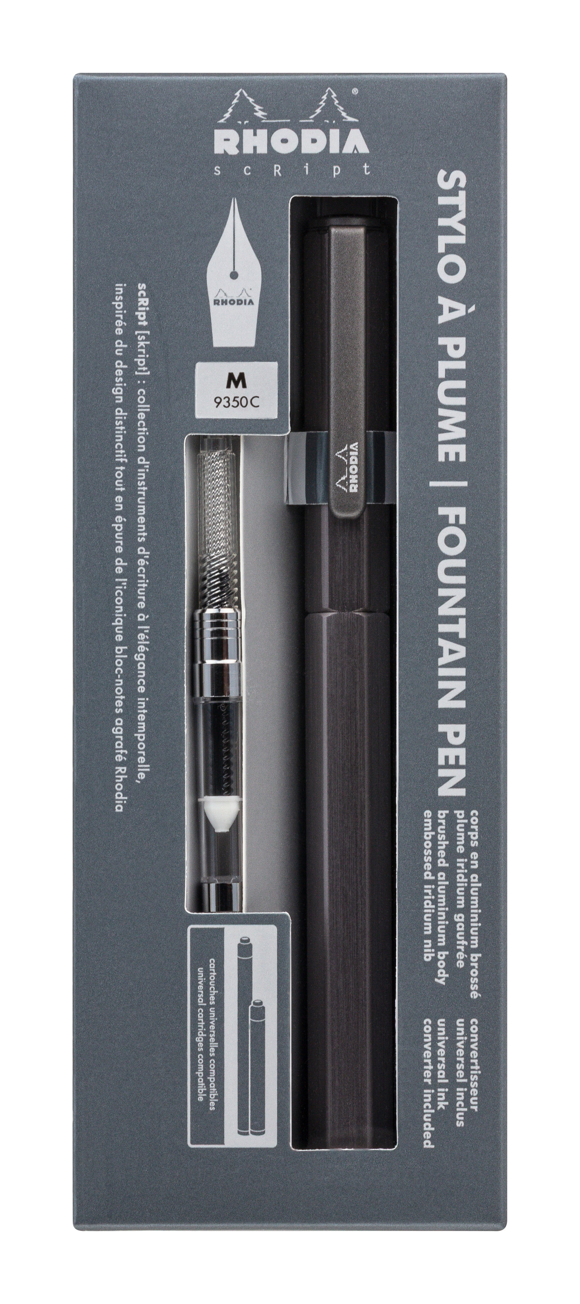 Rhodia scRipt Fountain Pen Medium Nib Titanium