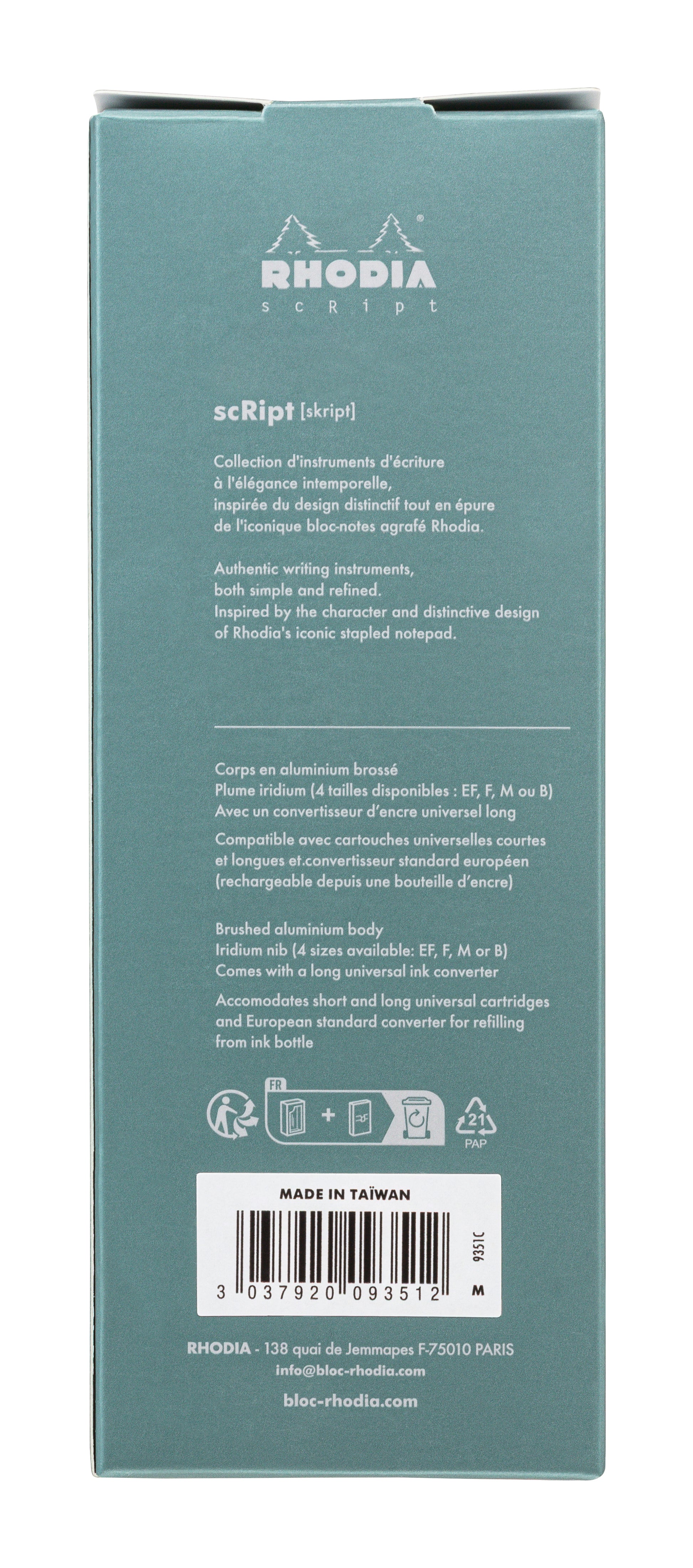 Rhodia scRipt Fountain Pen Medium Nib Sage